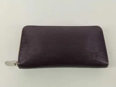 Epi Leather Zip-Up Long Wallet, Purple, with Box, M6007 CA1008