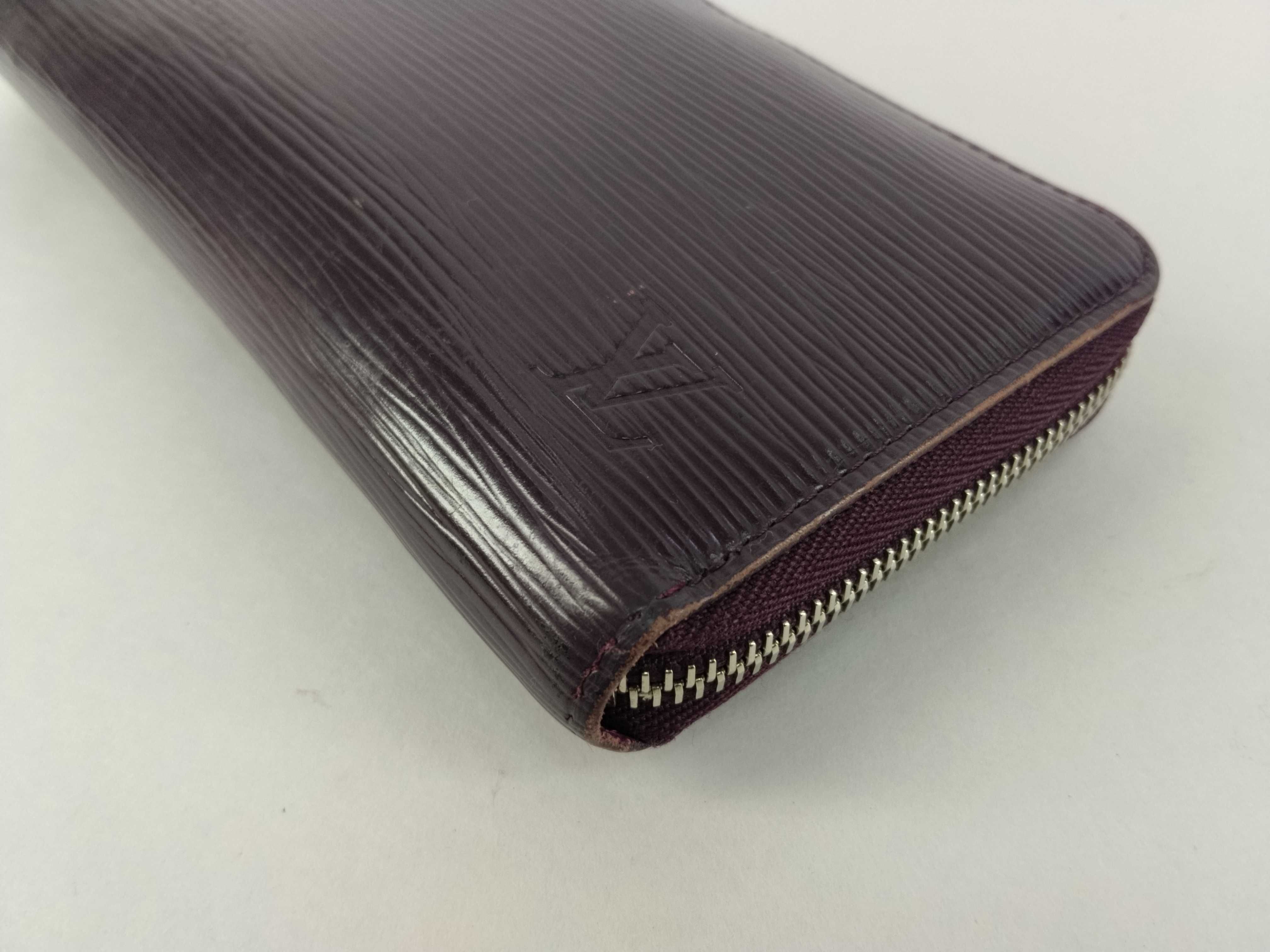 Epi Leather Zip-Up Long Wallet, Purple, with Box, M6007 CA1008 — view 3