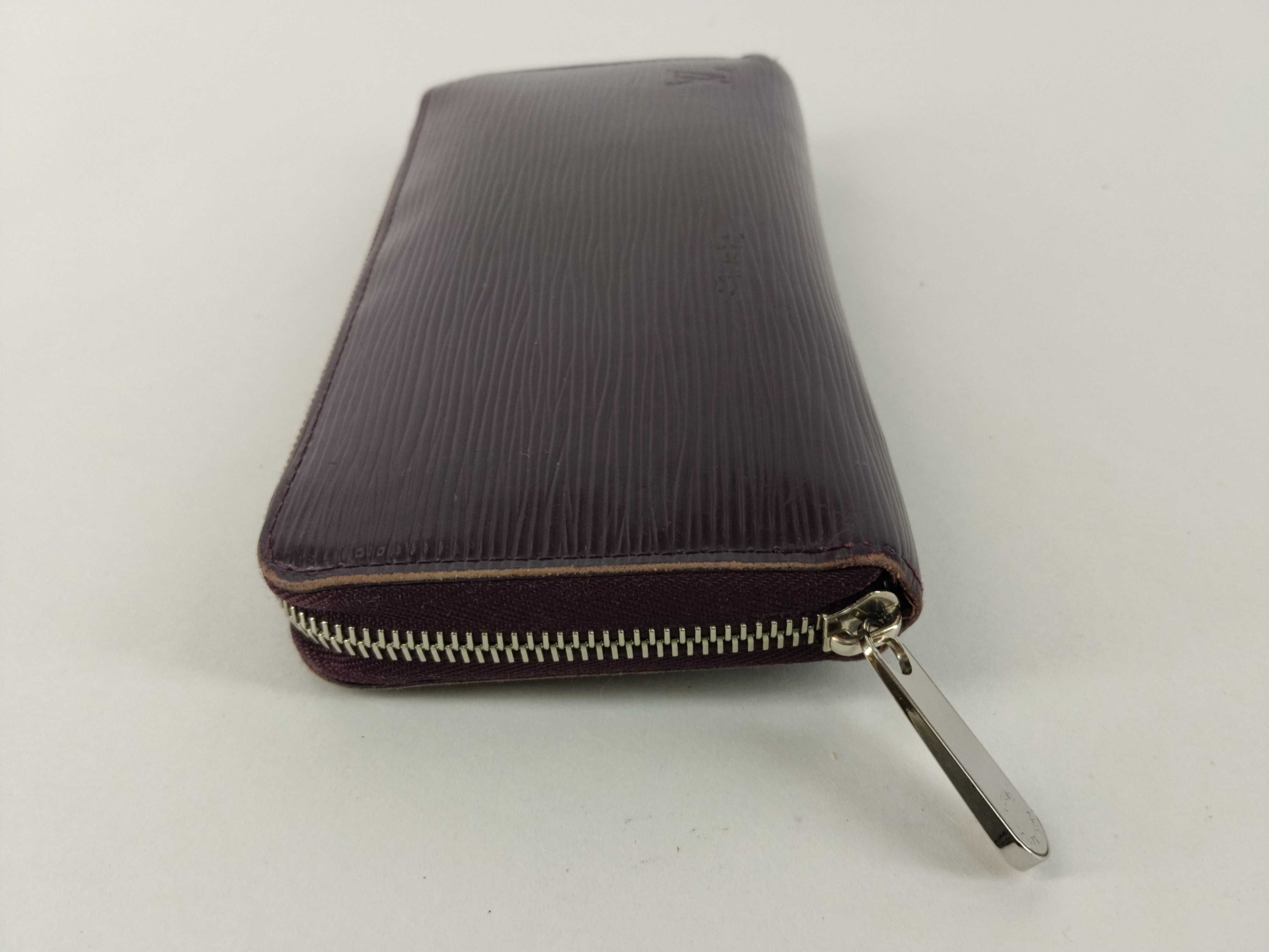 Epi Leather Zip-Up Long Wallet, Purple, with Box, M6007 CA1008 — view 6