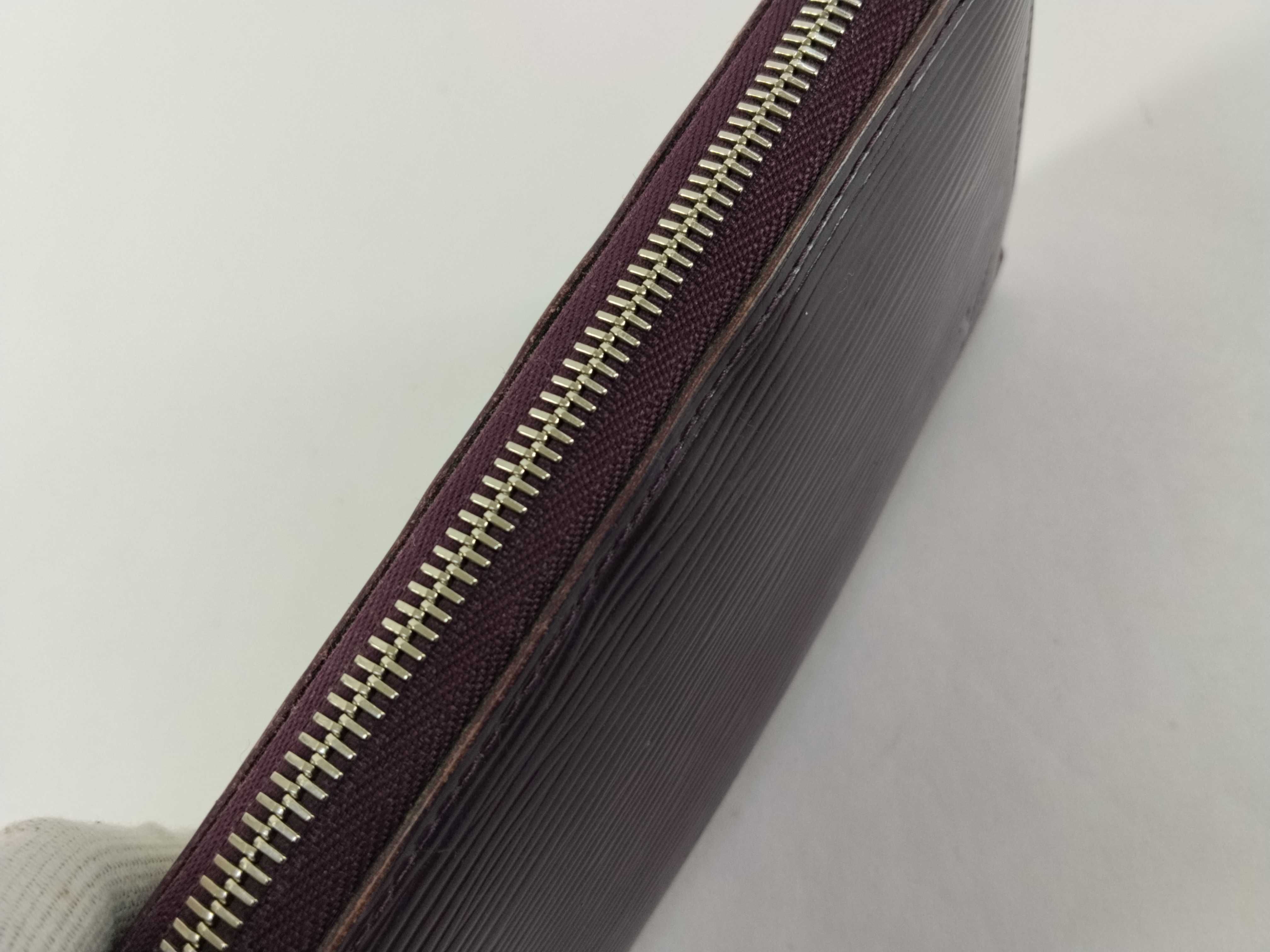 Epi Leather Zip-Up Long Wallet, Purple, with Box, M6007 CA1008 — view 9