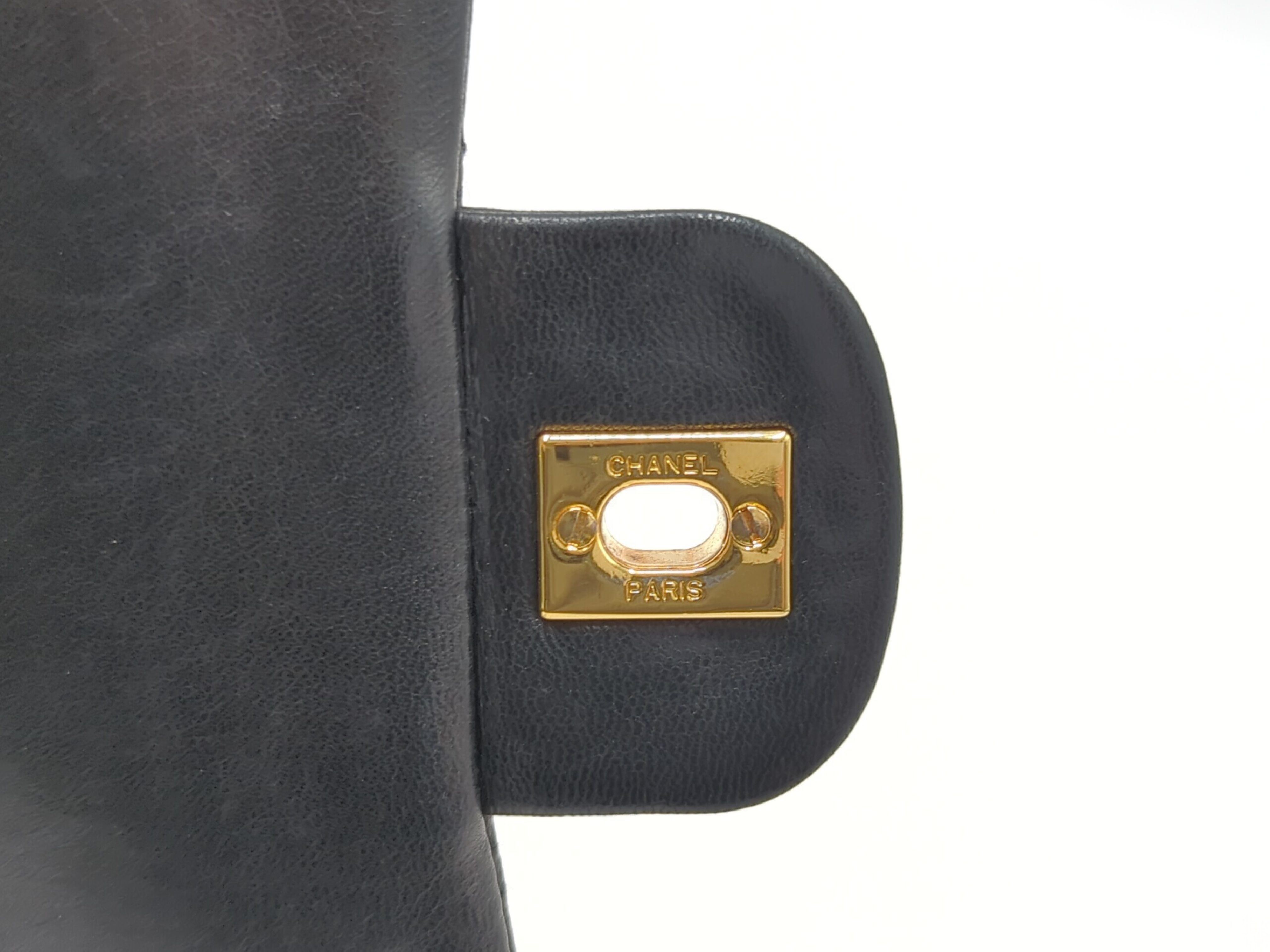 Lambskin Double Flap 25 Black Gold Hardware Shoulder Bag — view 13