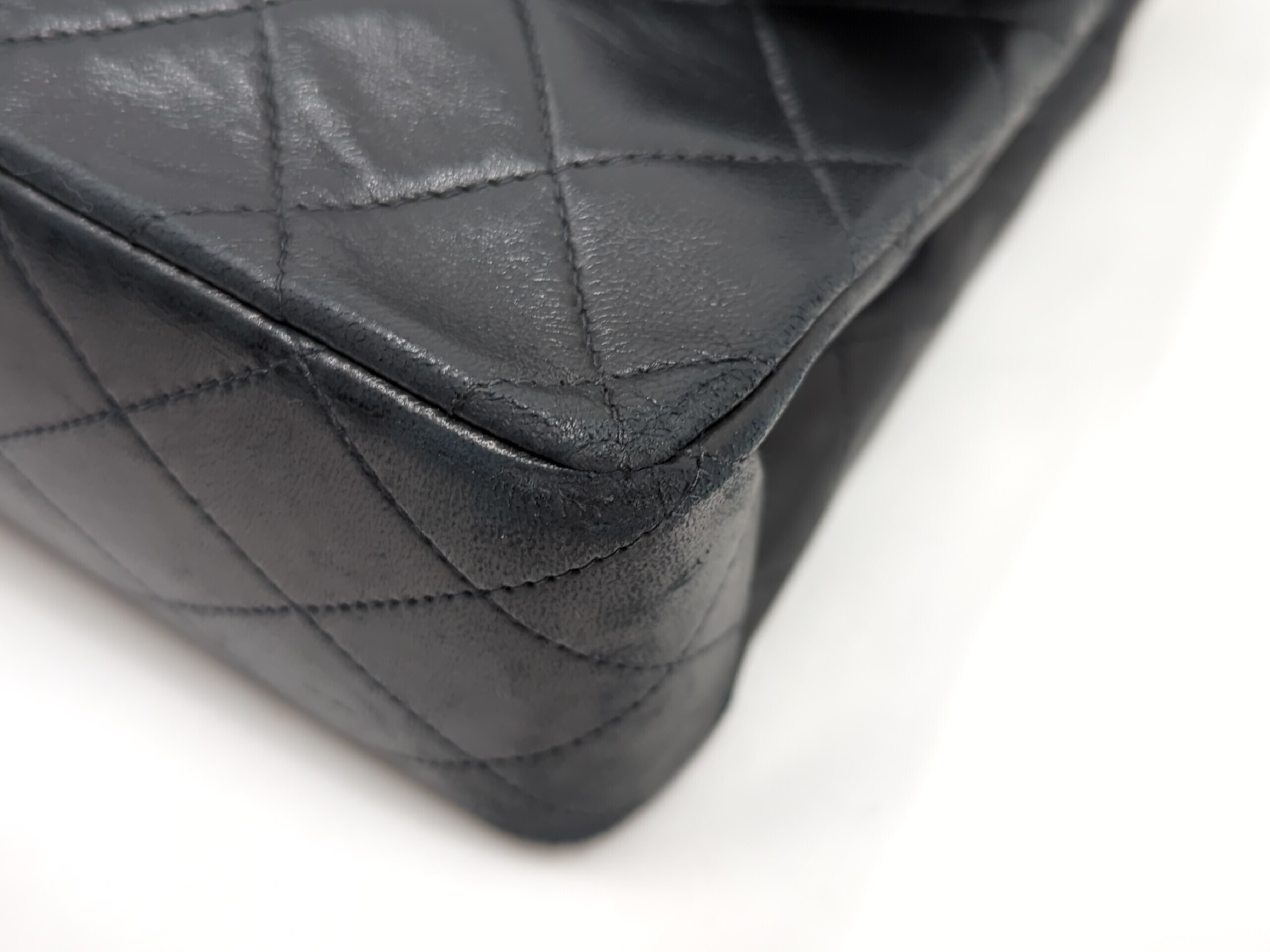 Lambskin Double Flap 25 Black Gold Hardware Shoulder Bag — view 3