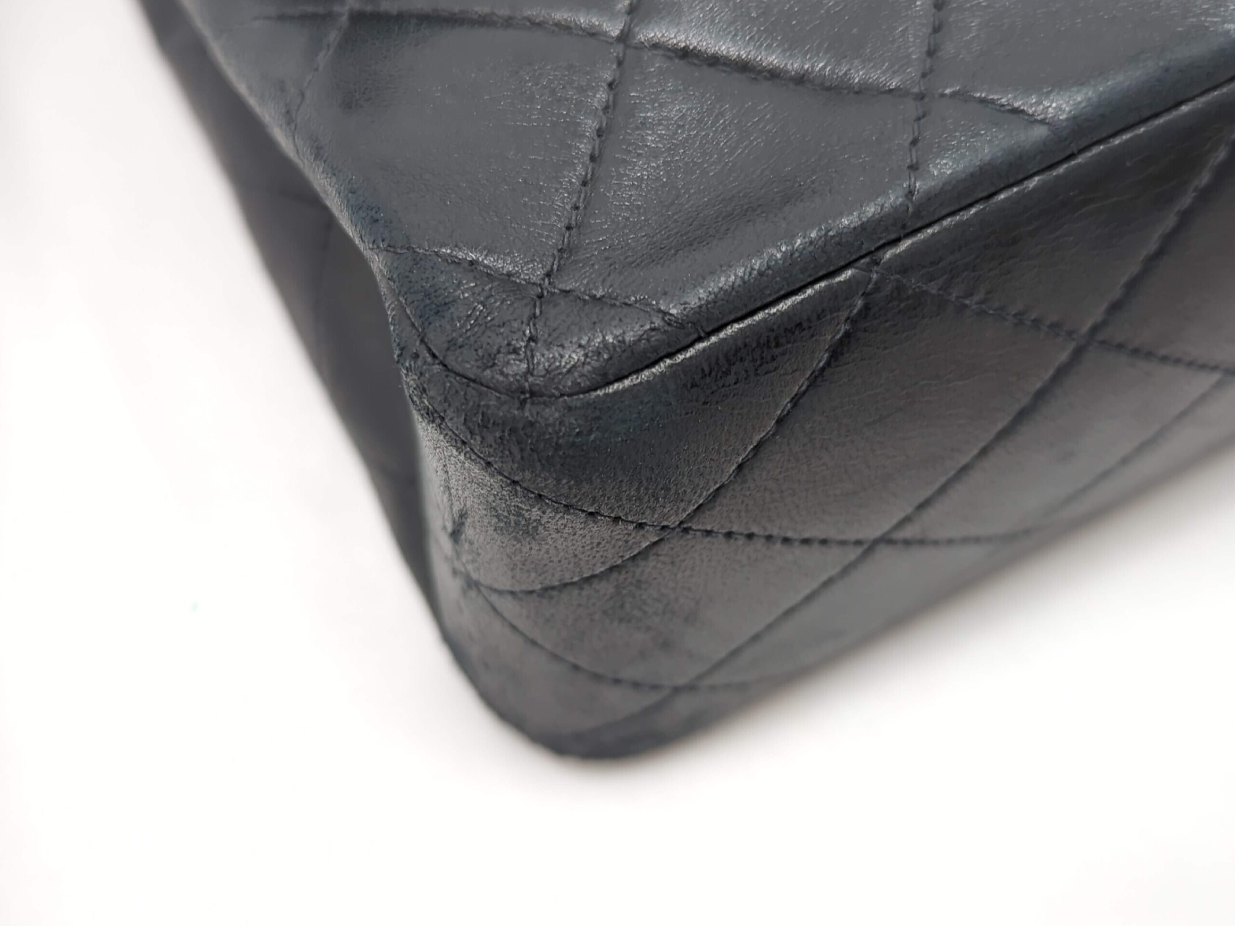 Lambskin Double Flap 25 Black Gold Hardware Shoulder Bag — view 4
