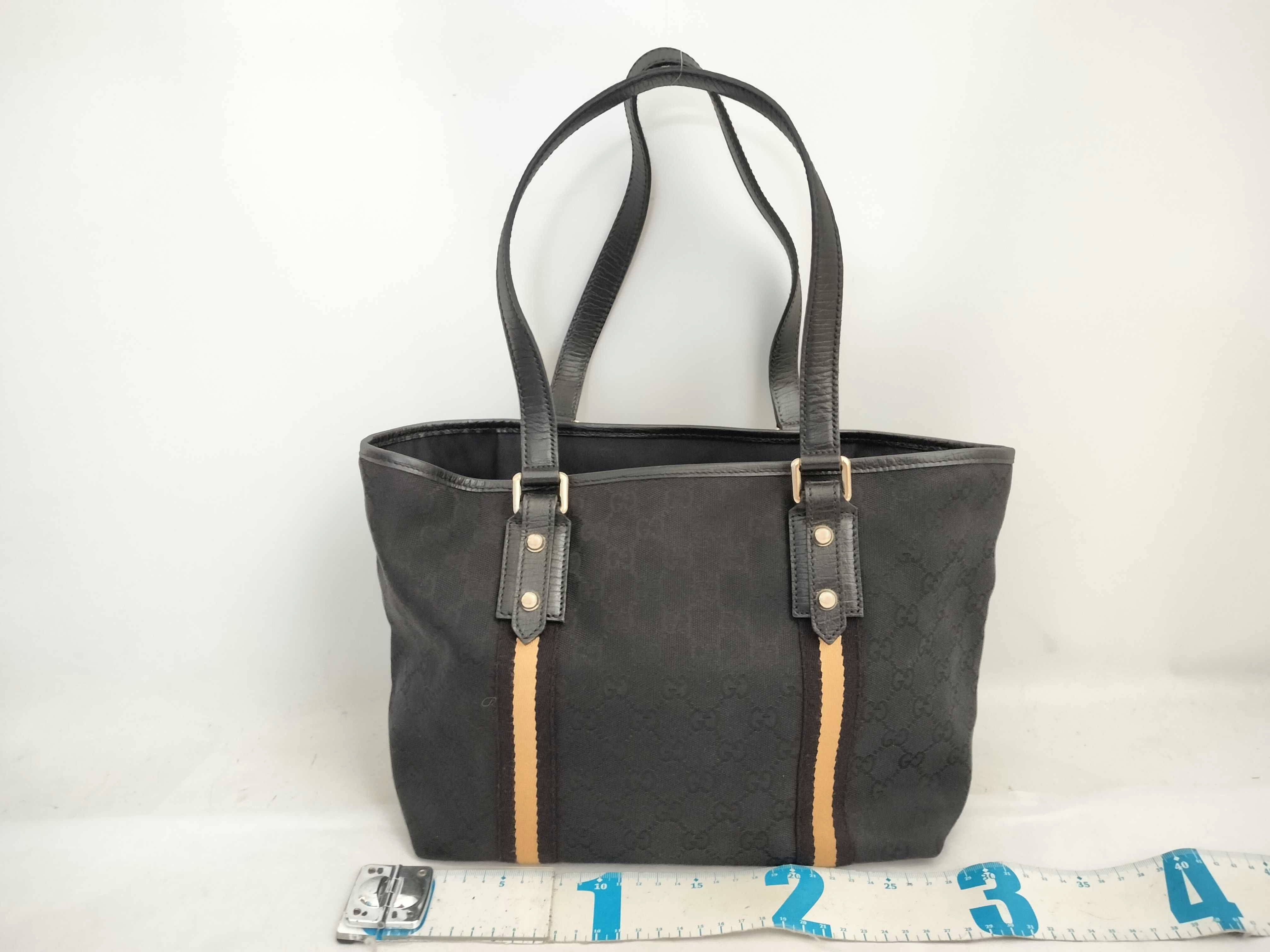 GG Canvas Tote Bag, Black, with Charm — view 2