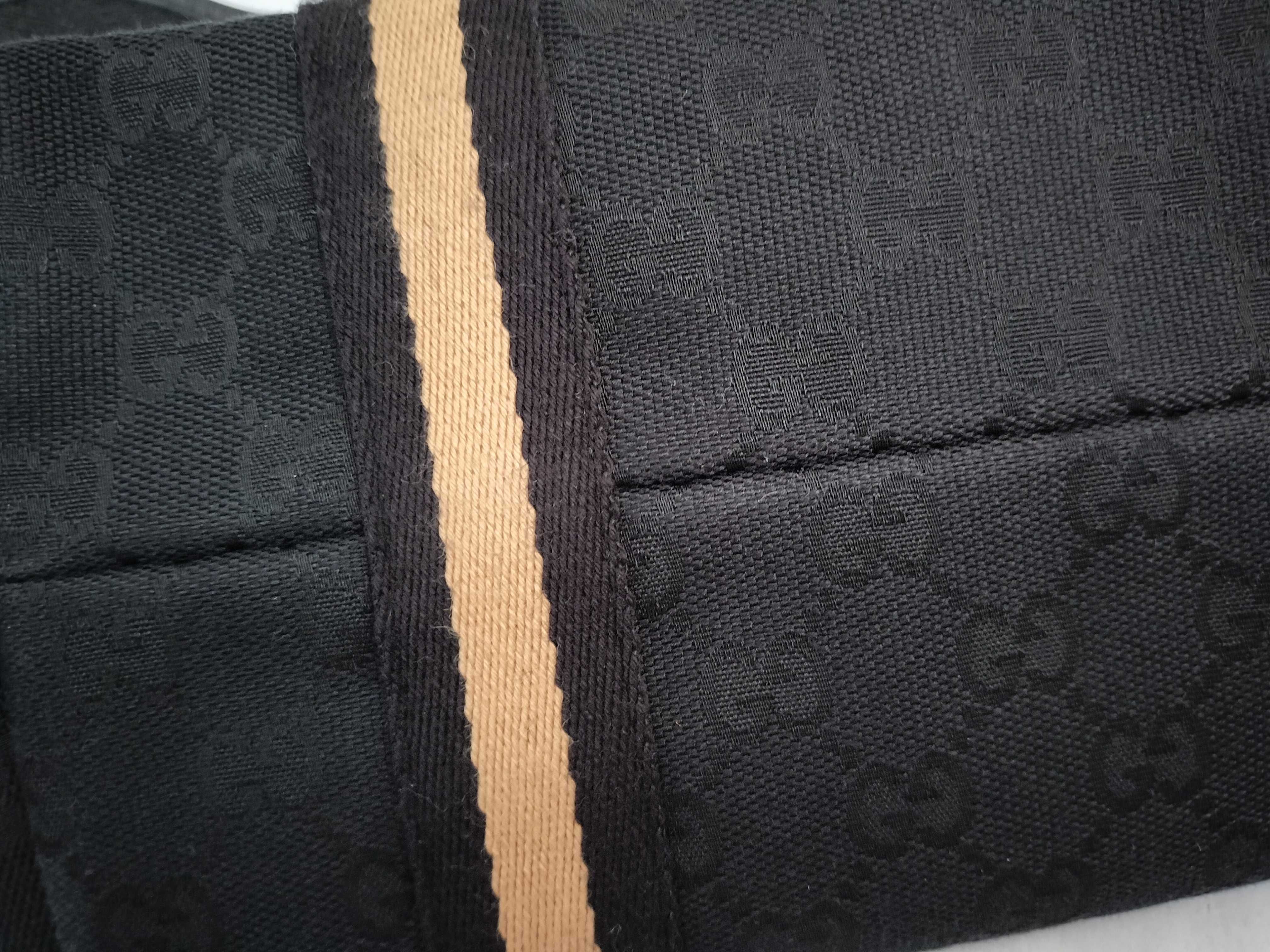GG Canvas Tote Bag, Black, with Charm — view 14