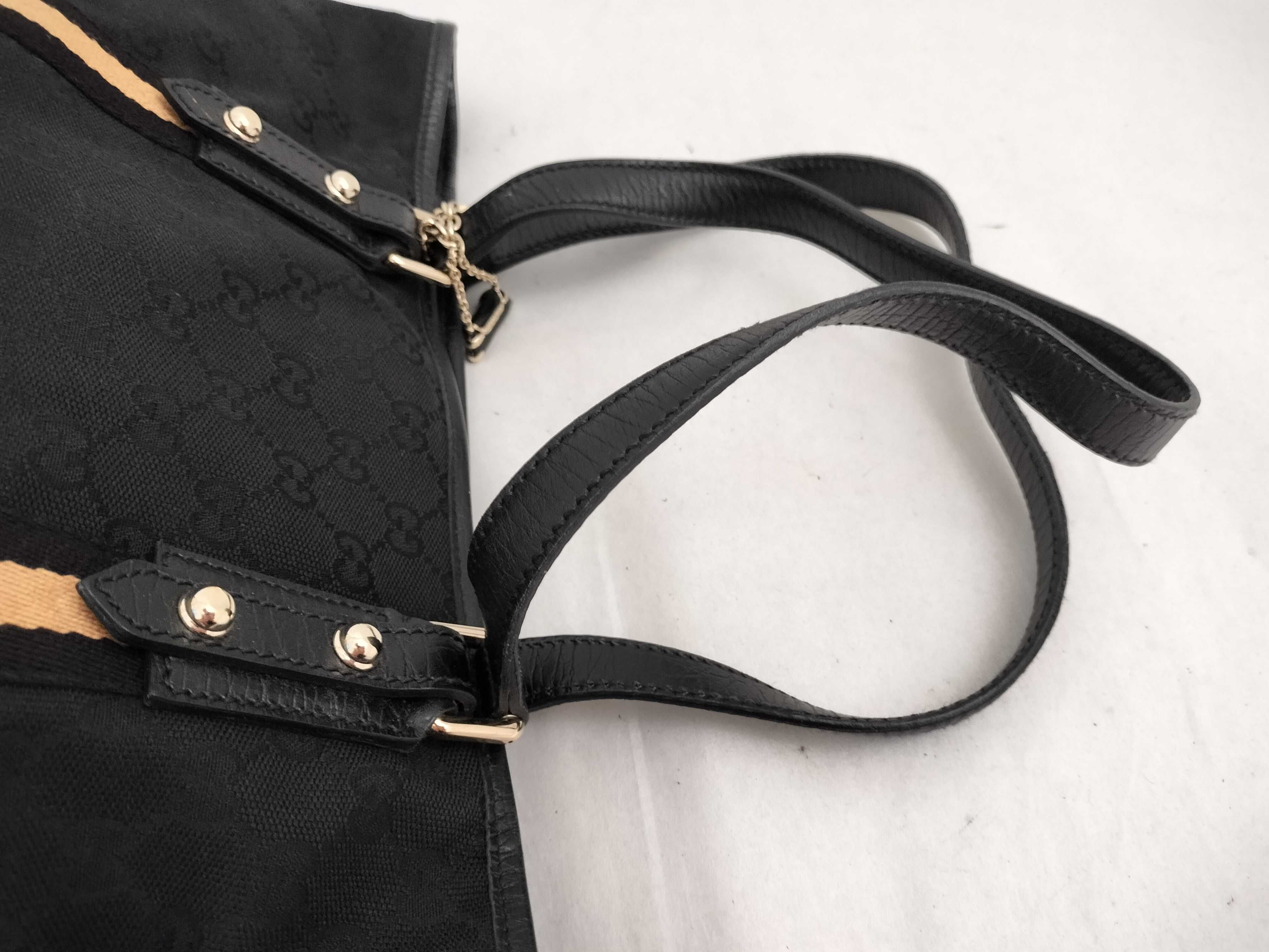 GG Canvas Tote Bag, Black, with Charm — view 3