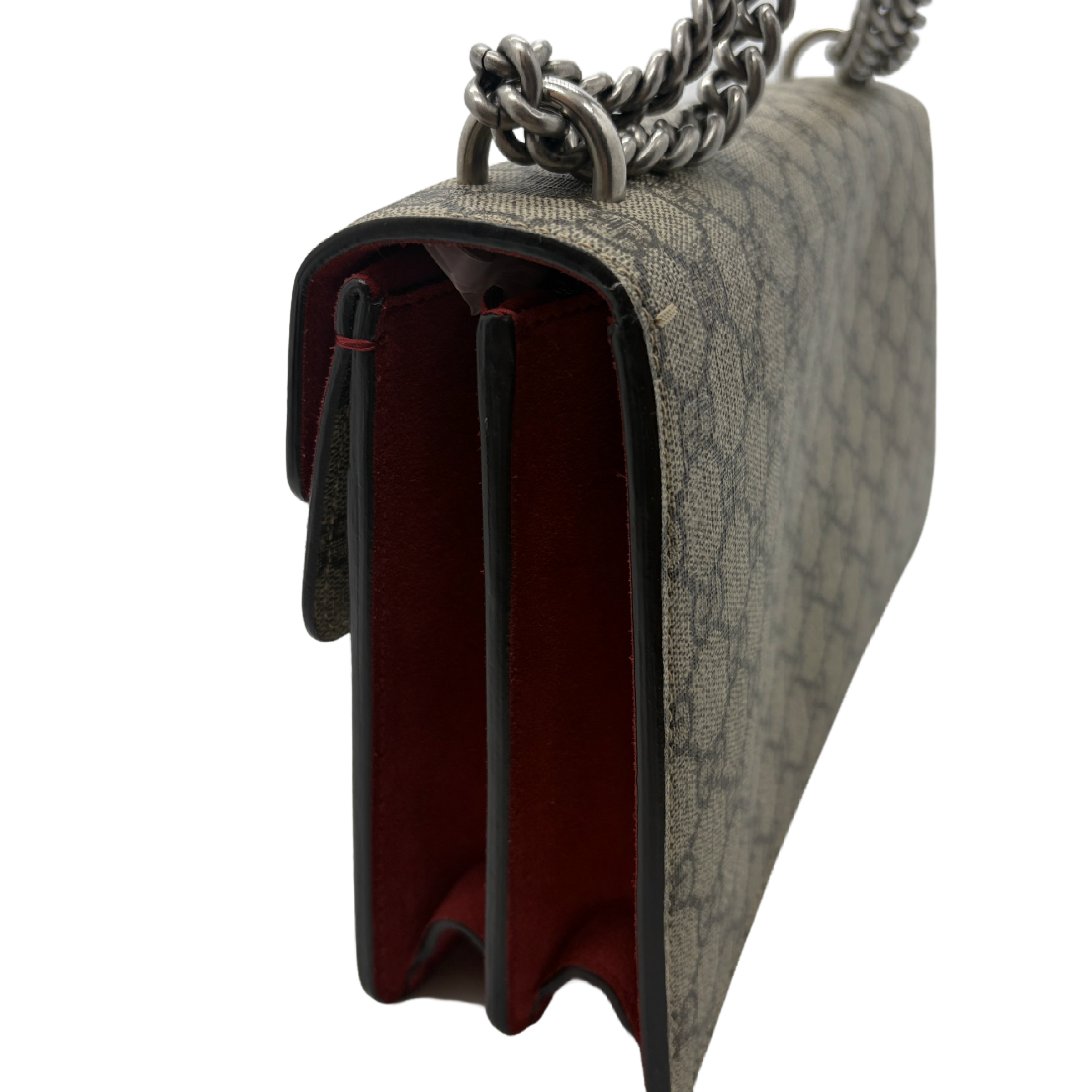 Dionysus GG Supreme Canvas Suede Chain Shoulder Bag, Red — view 4