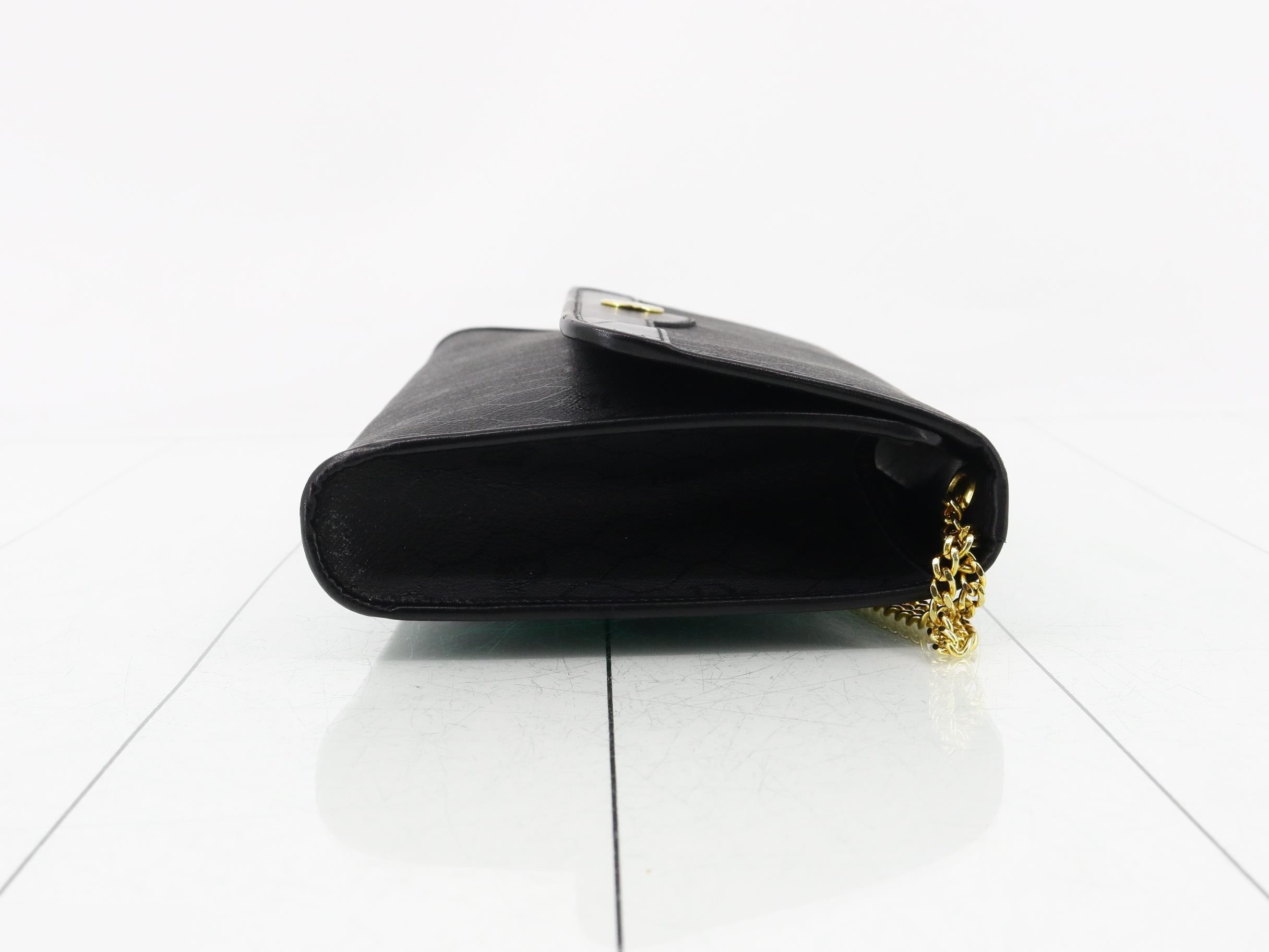 Honeycomb Chain Shoulder Bag, Black, Gold Hardware — view 3