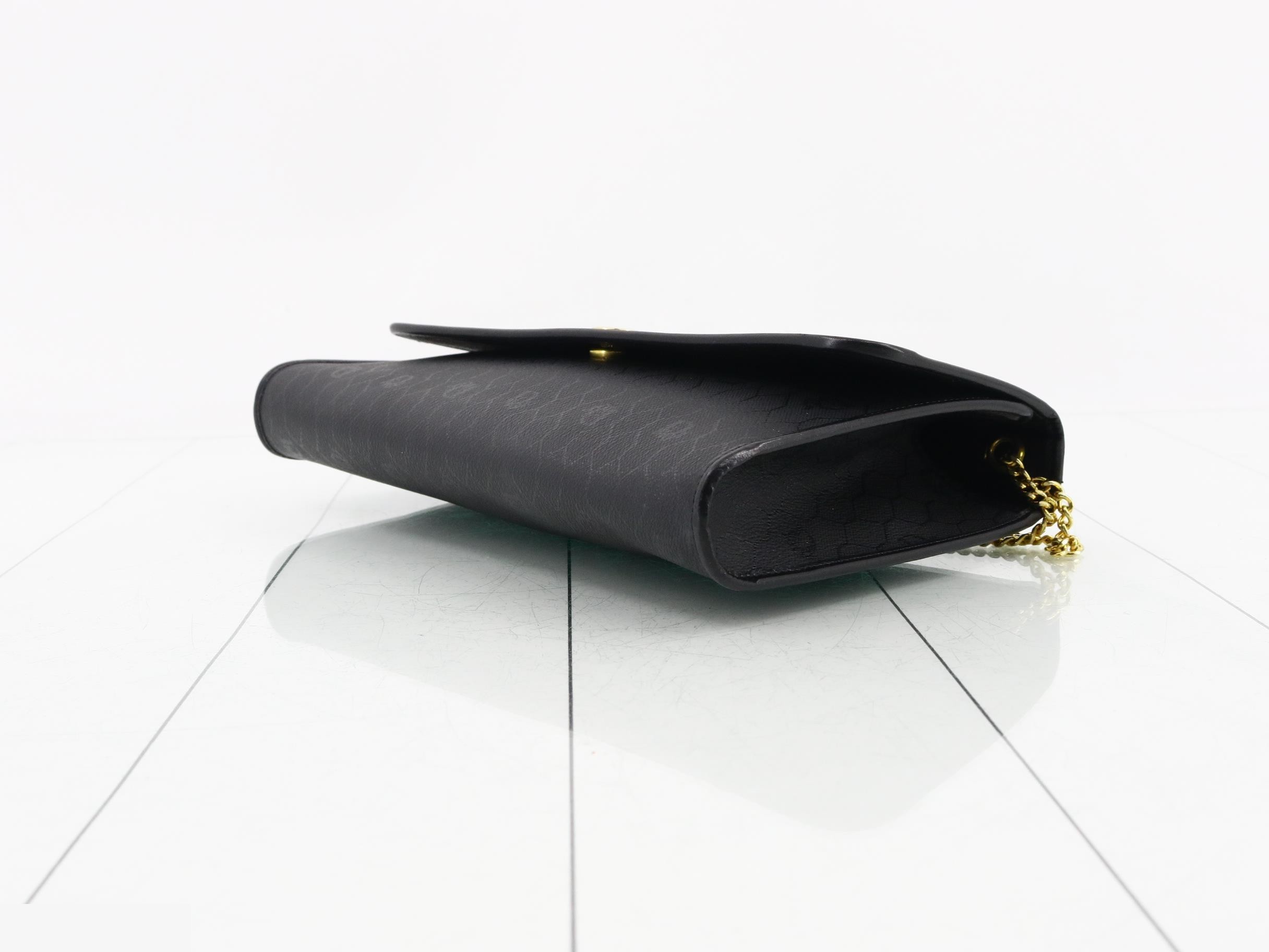 Honeycomb Chain Shoulder Bag, Black, Gold Hardware — view 6