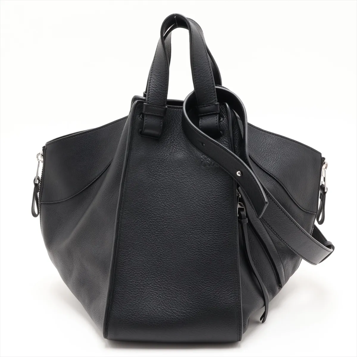 Hammock Leather 2-Way Handbag, Black