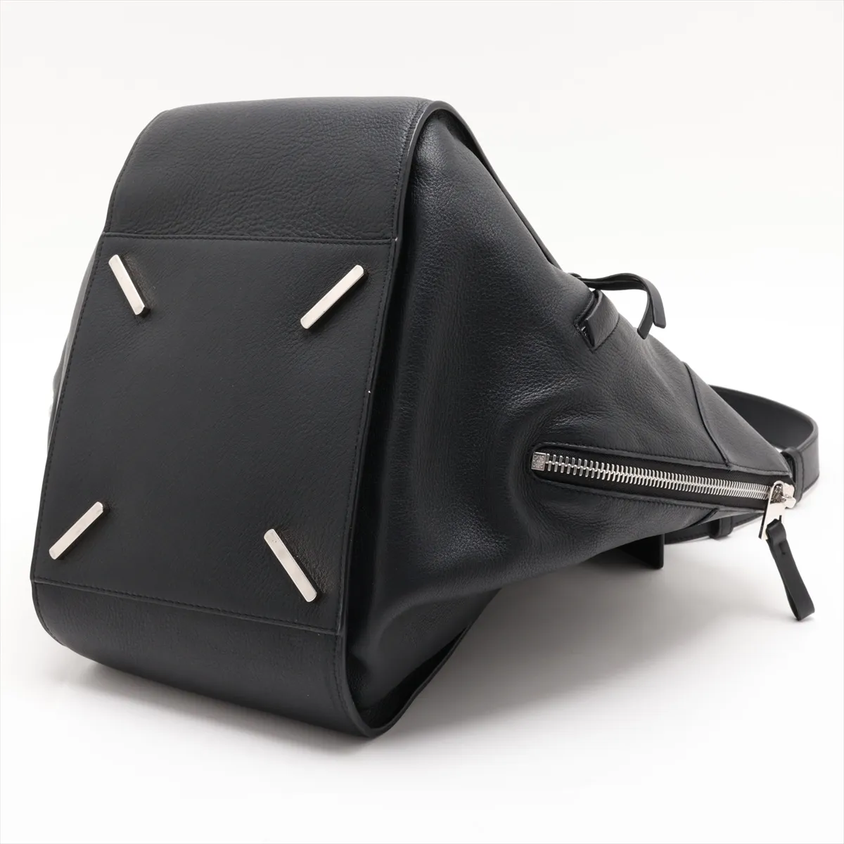 Hammock Leather 2-Way Handbag, Black — view 3