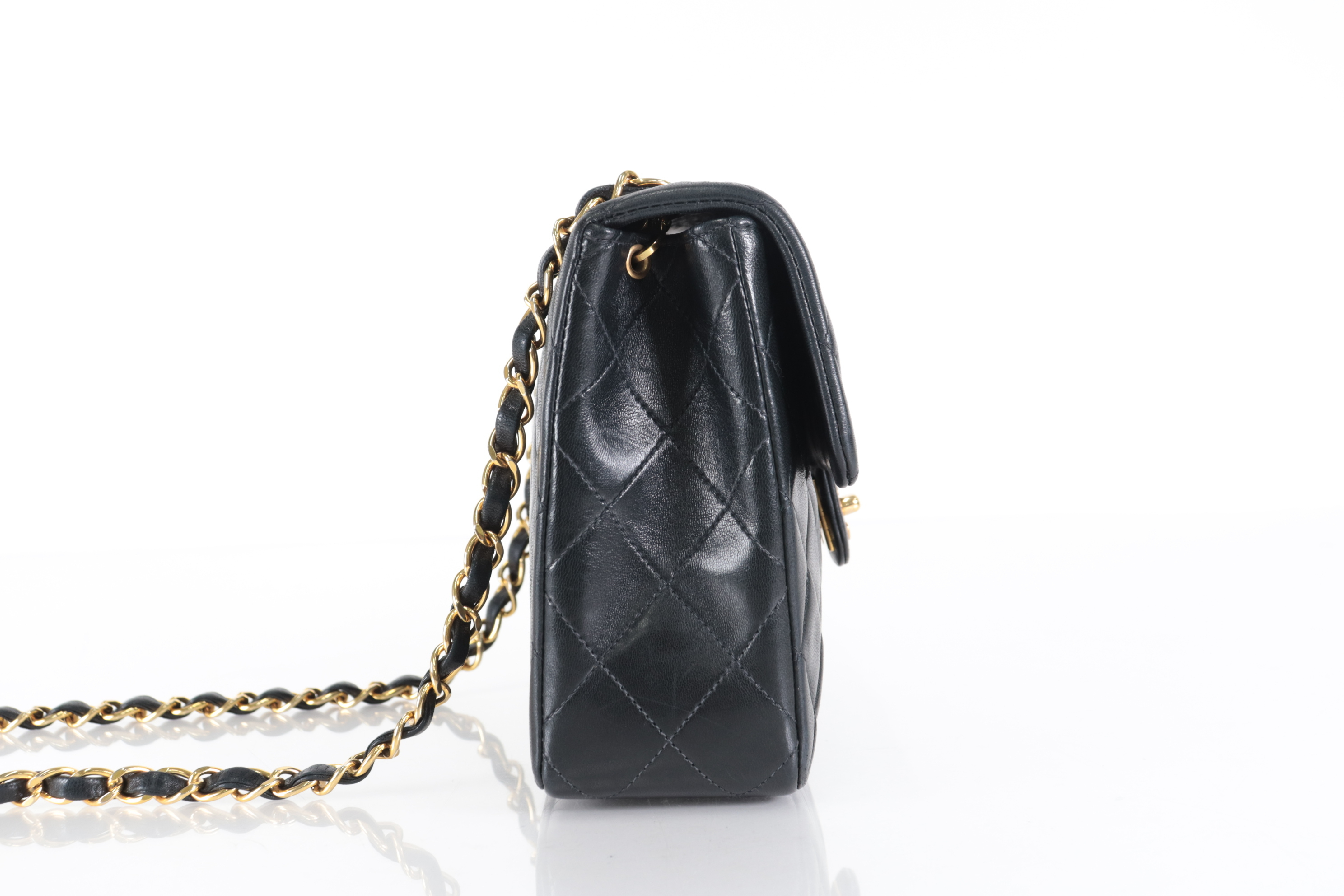 Mini Matelassé Lambskin Chain Shoulder Bag (Serial Number W202) — view 3