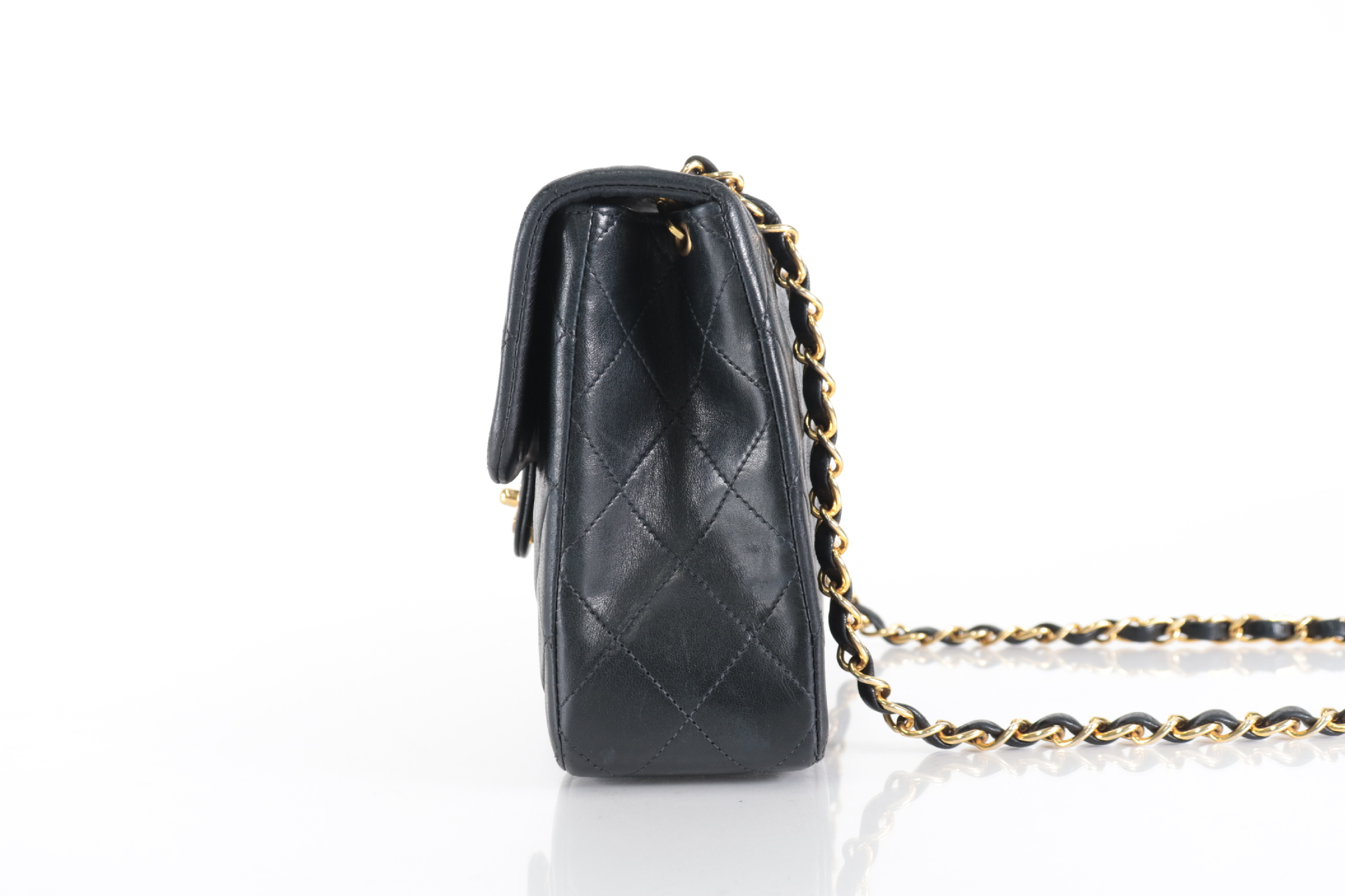 Mini Matelassé Lambskin Chain Shoulder Bag (Serial Number W202) — view 4