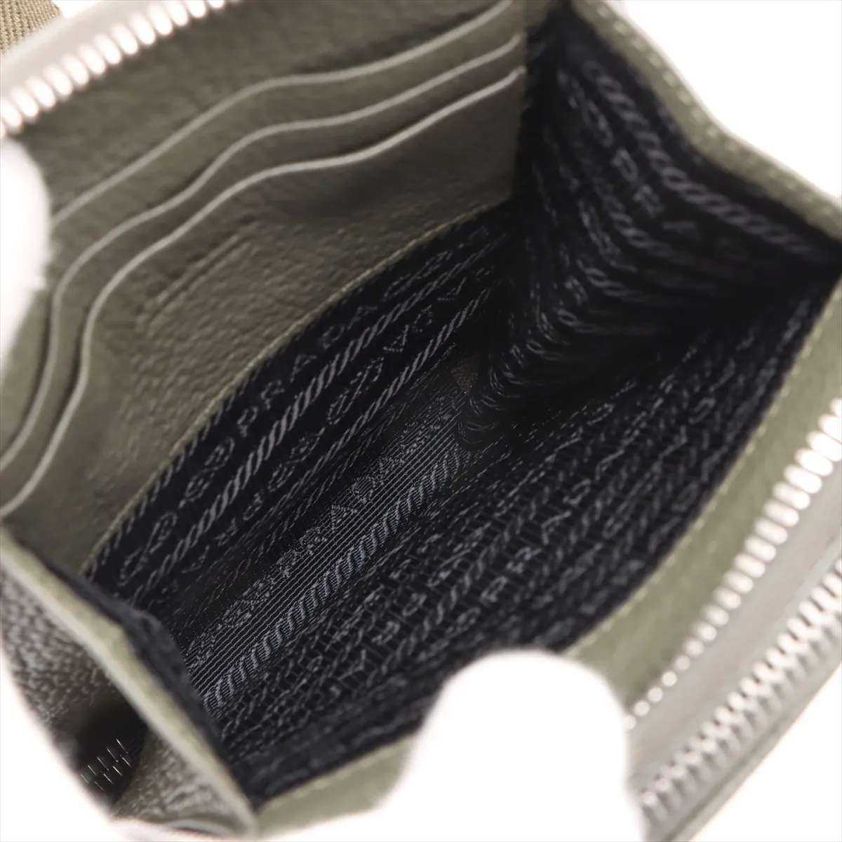 phone pouch leather shoulder bag khaki — view 6