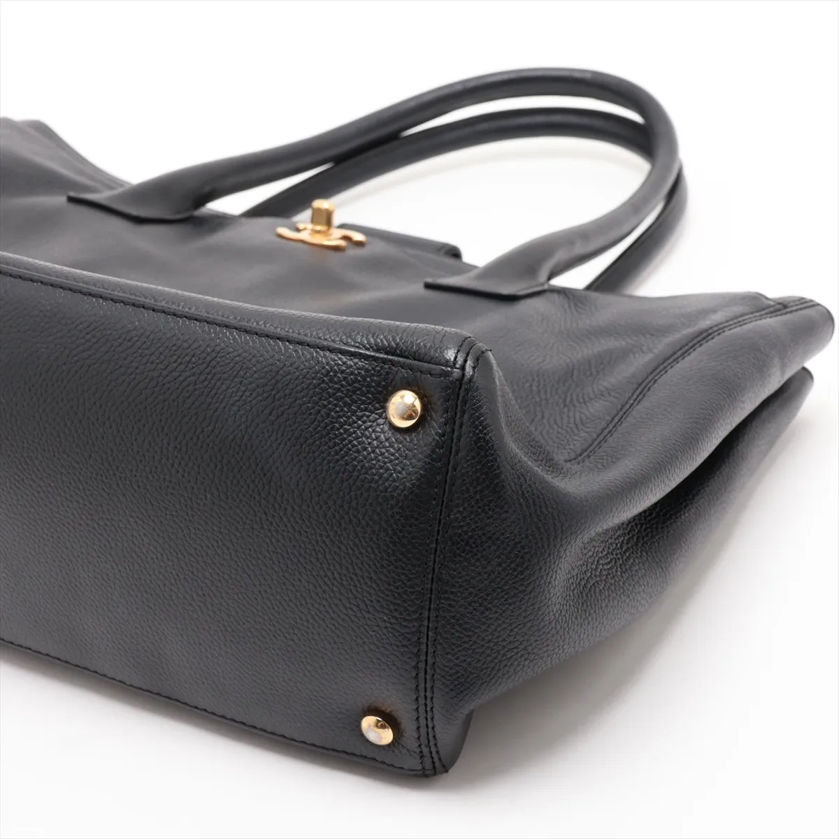 Executive Leather 2-Way Tote Bag, Black with Gold Hardware, Item No. 11929053 (Serial Number 11) — view 3