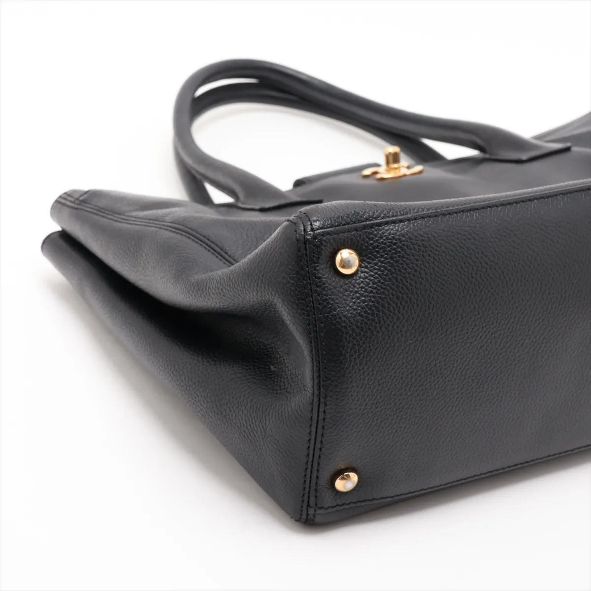 Executive Leather 2-Way Tote Bag, Black with Gold Hardware, Item No. 11929053 (Serial Number 11) — view 4