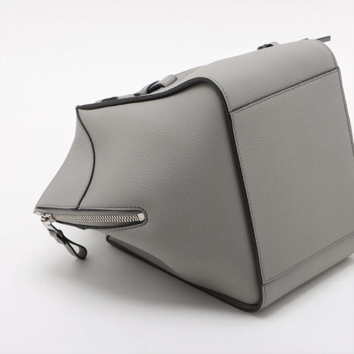 Hammock Compact Leather 2-Way Handbag, Gray — view 4