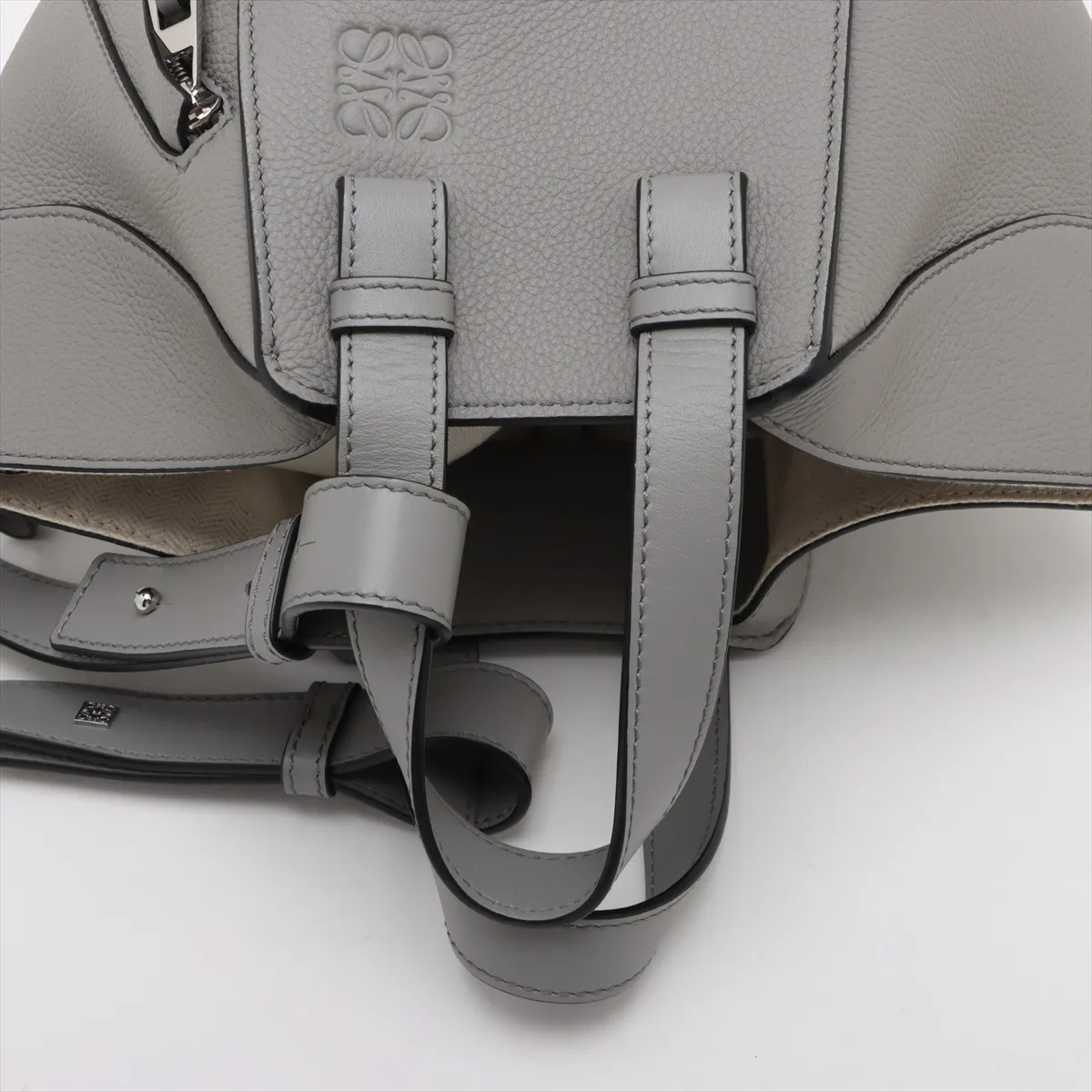 Hammock Compact Leather 2-Way Handbag, Gray — view 5