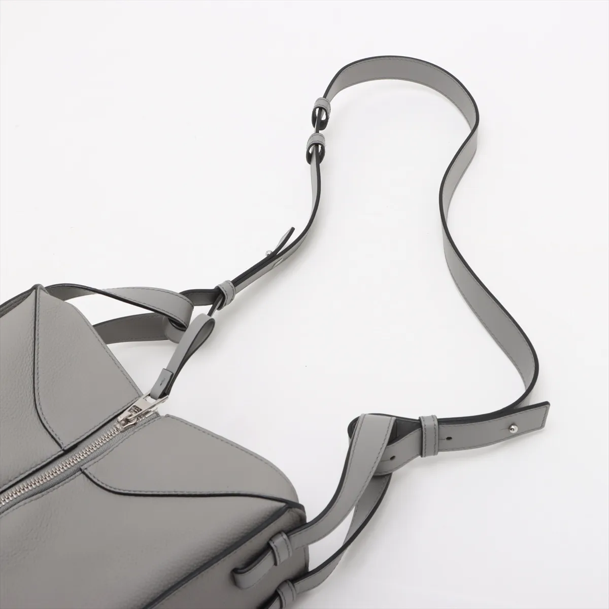 Hammock Compact Leather 2-Way Handbag, Gray — view 7