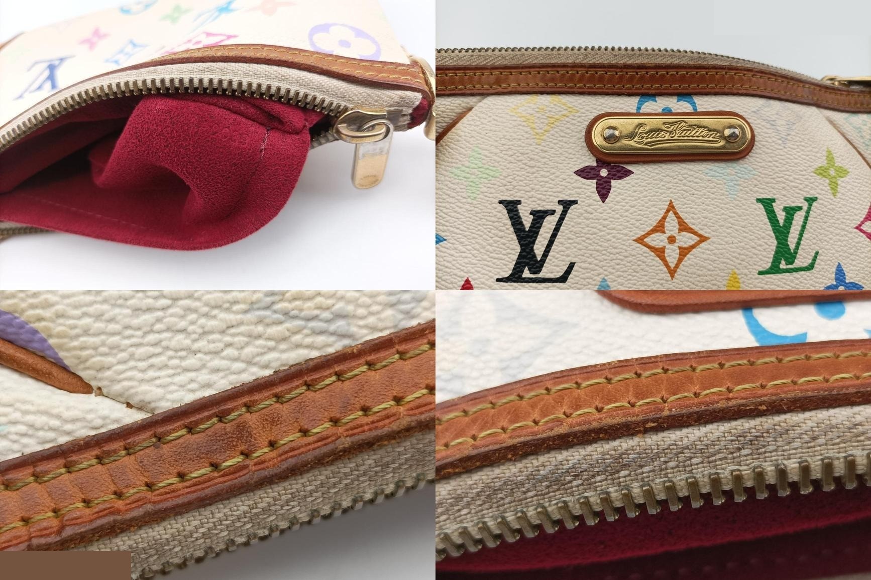 Pochette Mila MM Monogram Multicolor Blanc — view 8