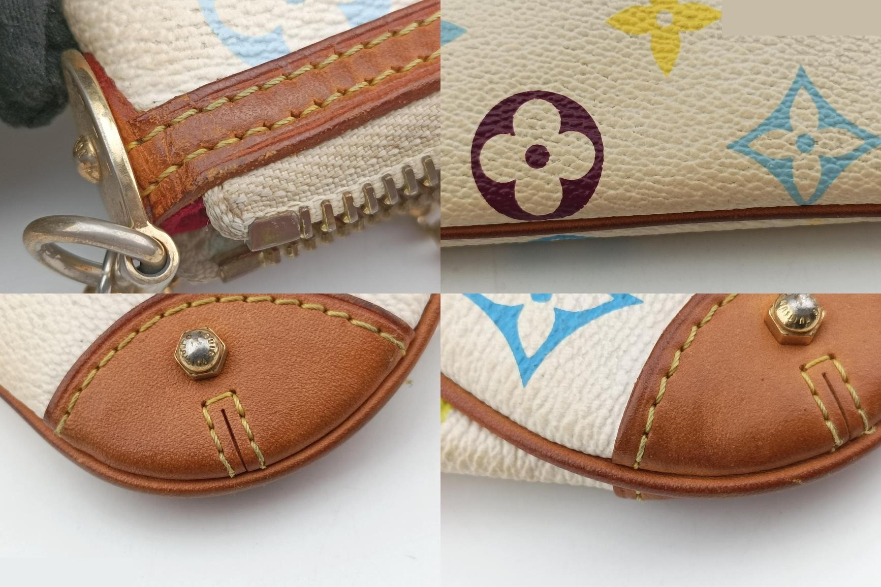 Pochette Mila MM Monogram Multicolor Blanc — view 9