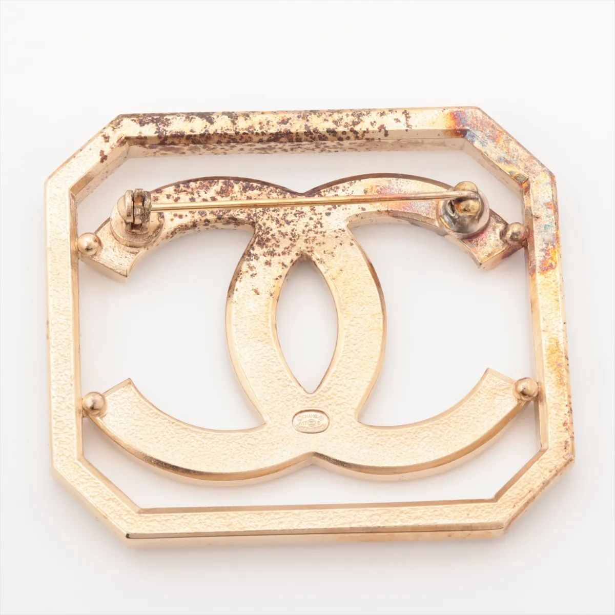 Coco Mark A17S Brooch, GP x Rhinestone, Gold, — view 2