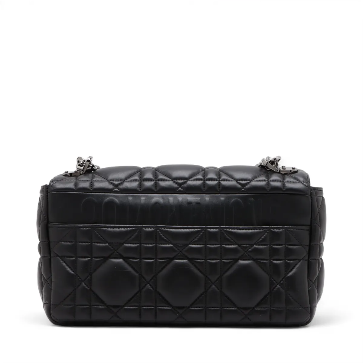 Cannage Caro Leather Chain Shoulder Bag Black — view 2