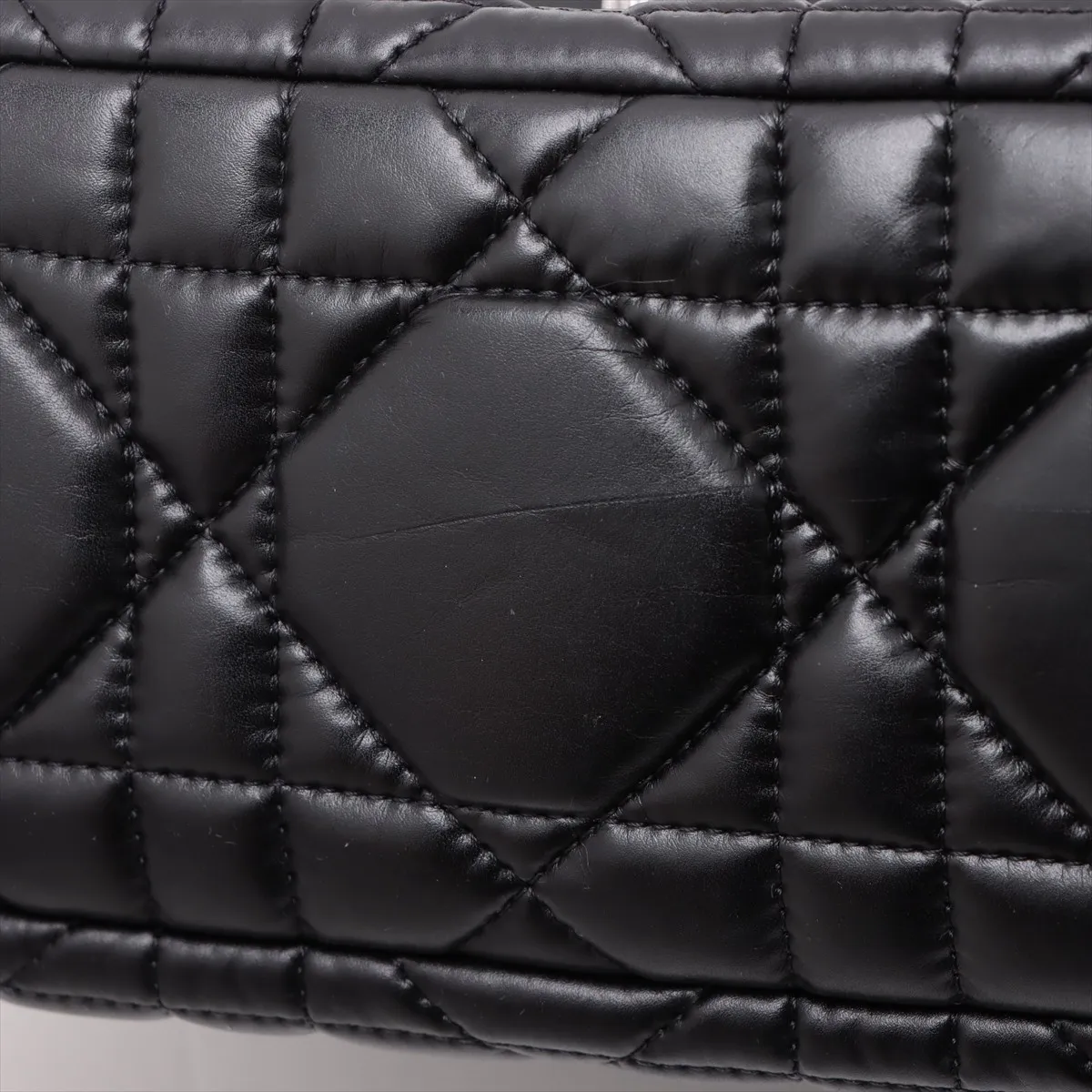 Cannage Caro Leather Chain Shoulder Bag Black — view 12
