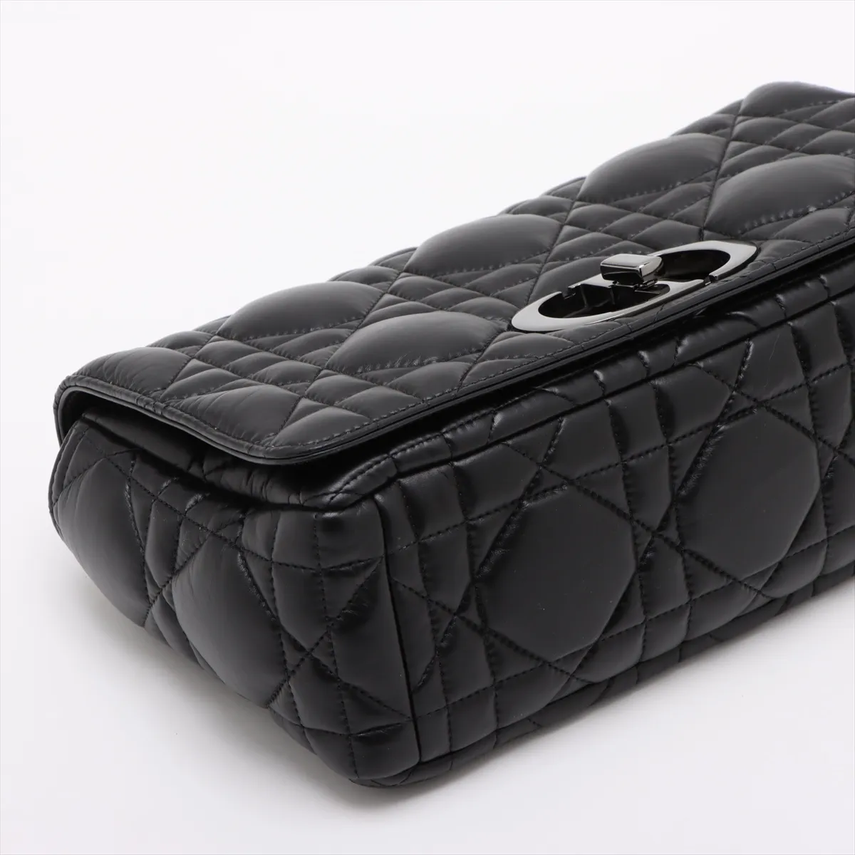 Cannage Caro Leather Chain Shoulder Bag Black — view 4