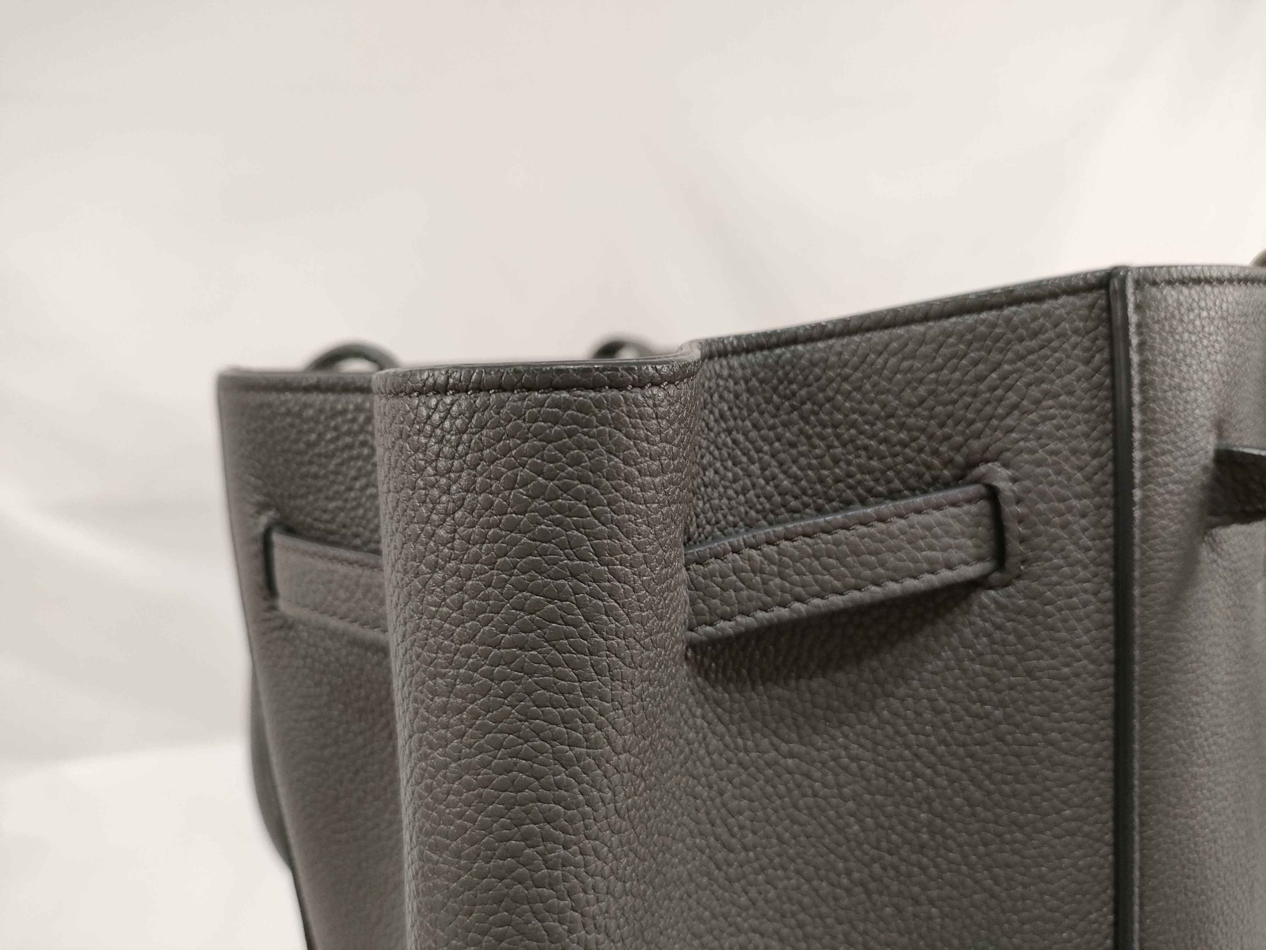 Cabas Phantom Small Leather Tote Bag, Greige, 189023 (Handbag) — view 11