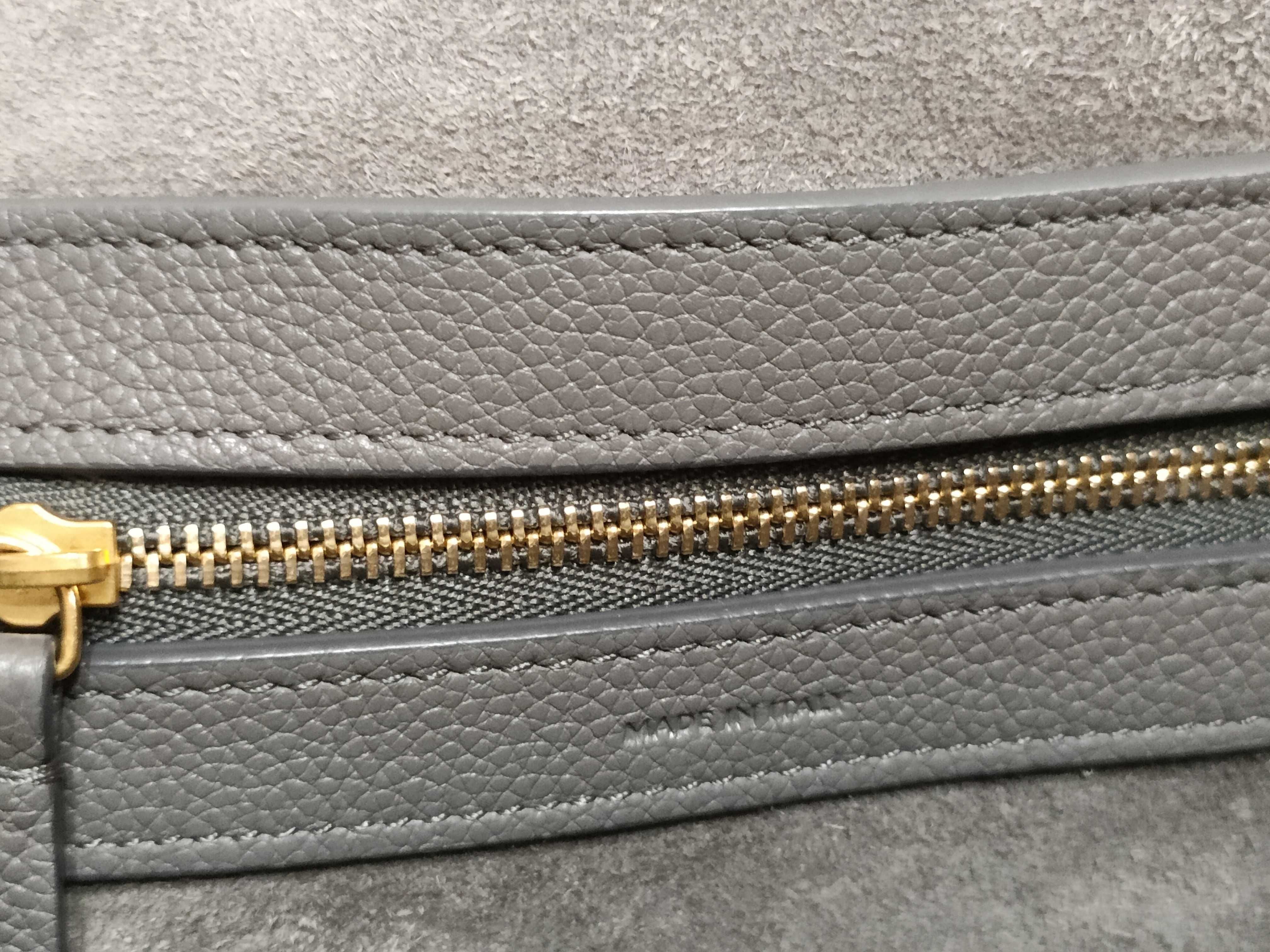 Cabas Phantom Small Leather Tote Bag, Greige, 189023 (Handbag) — view 15