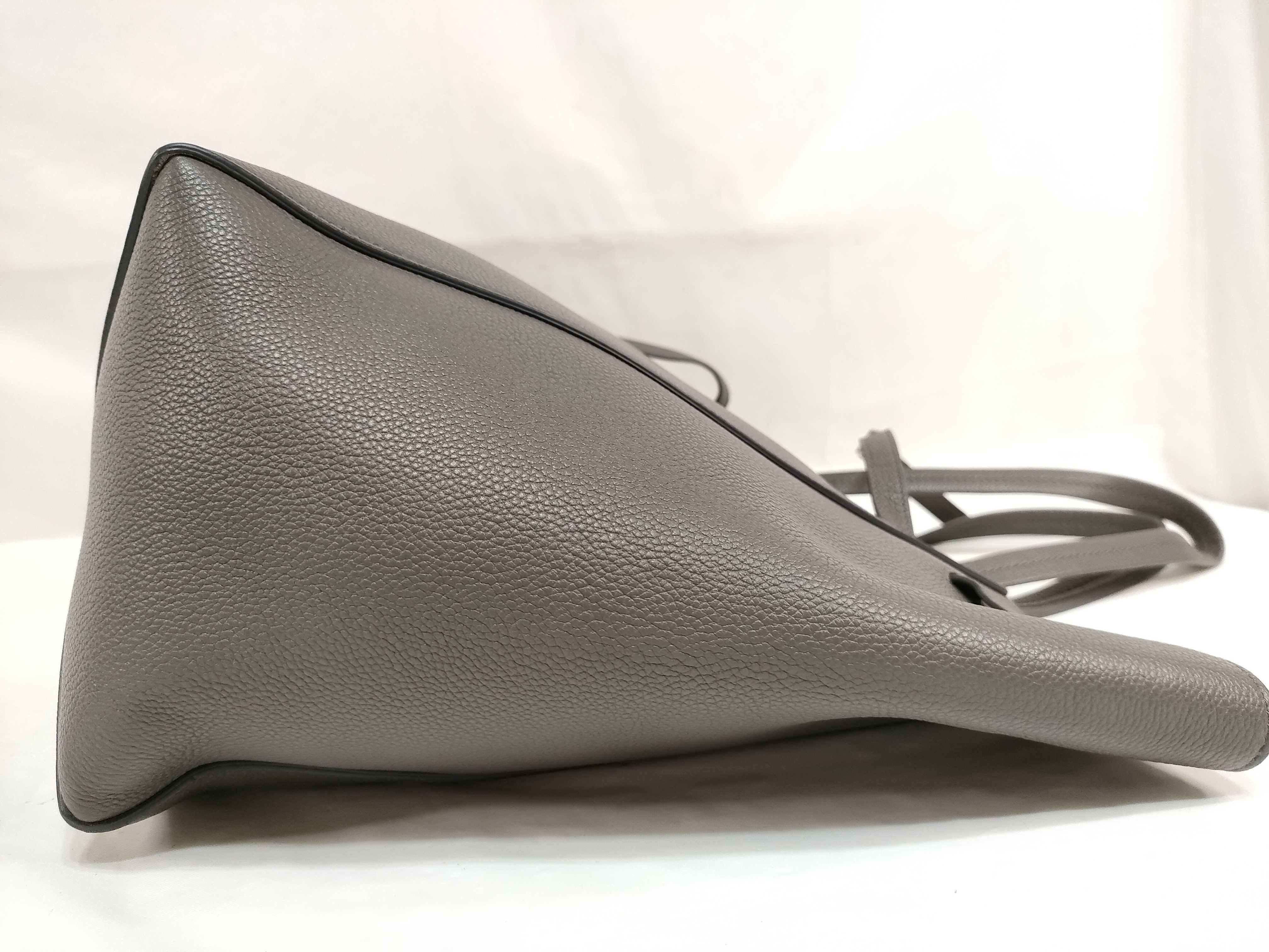 Cabas Phantom Small Leather Tote Bag, Greige, 189023 (Handbag) — view 7