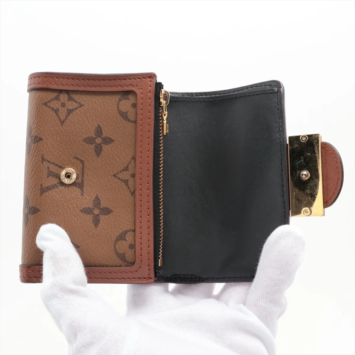 Monogram Reverse Portefeuille Dauphine Compact M68725 CA3240 Black Compact Wallet — view 3