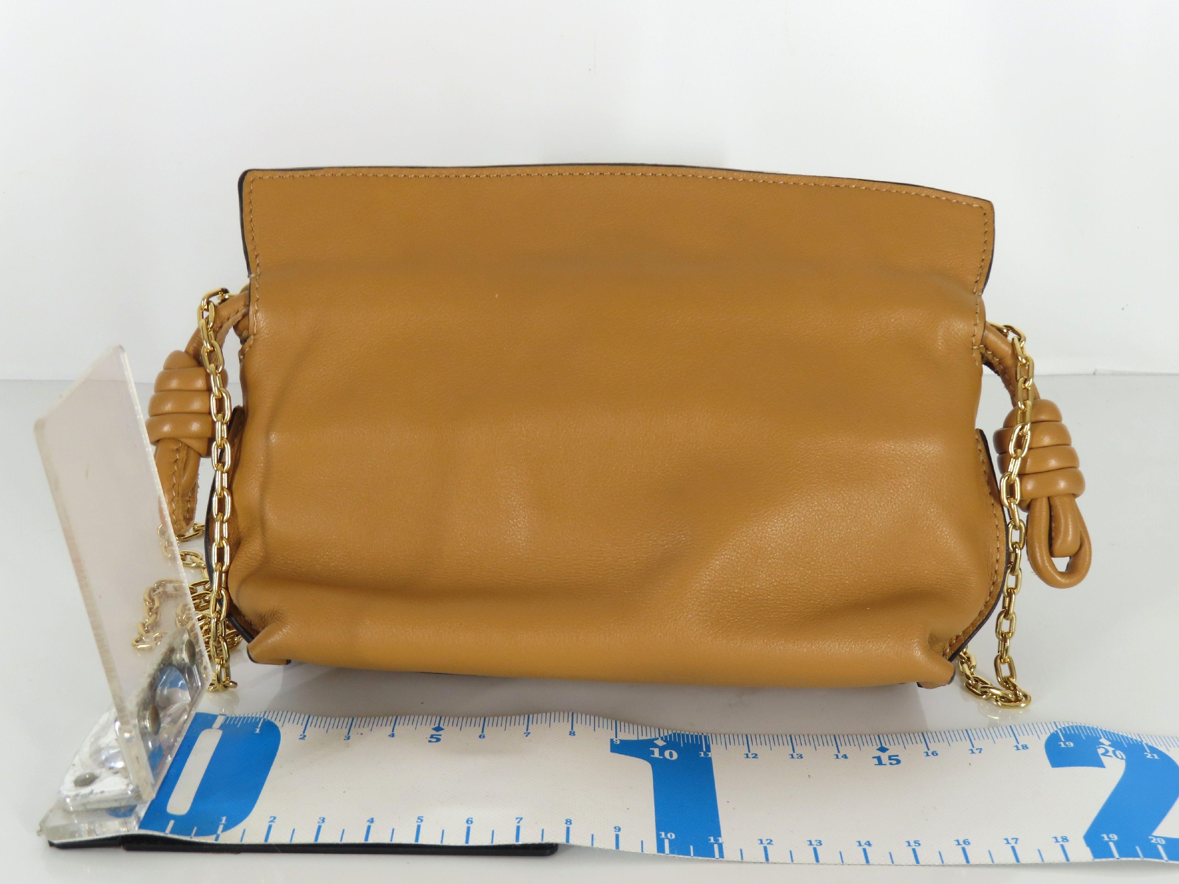 Flamenco Clutch Nano Leather Chain Shoulder Bag Brown Shoulder Bag — view 2
