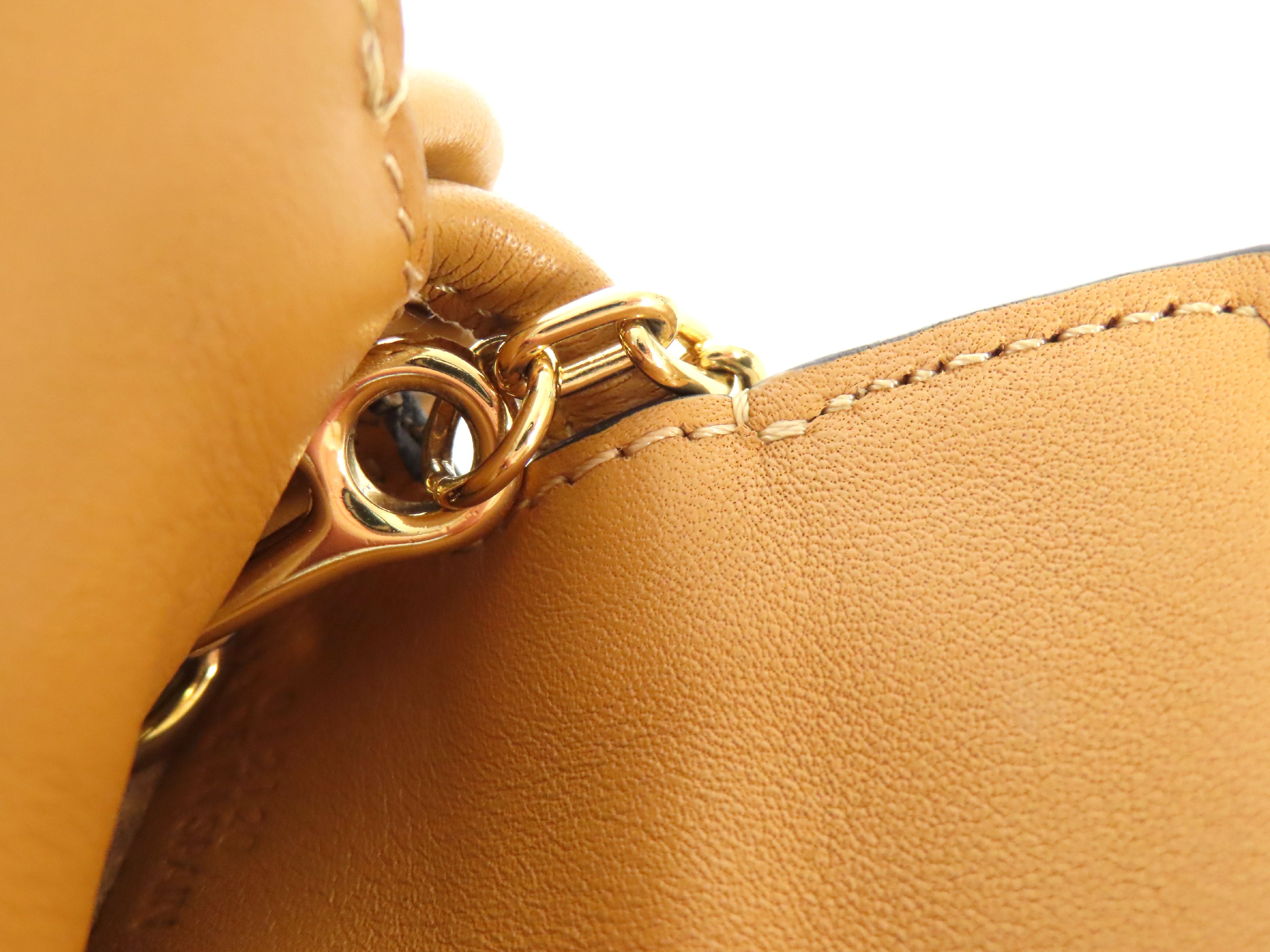 Flamenco Clutch Nano Leather Chain Shoulder Bag Brown Shoulder Bag — view 5