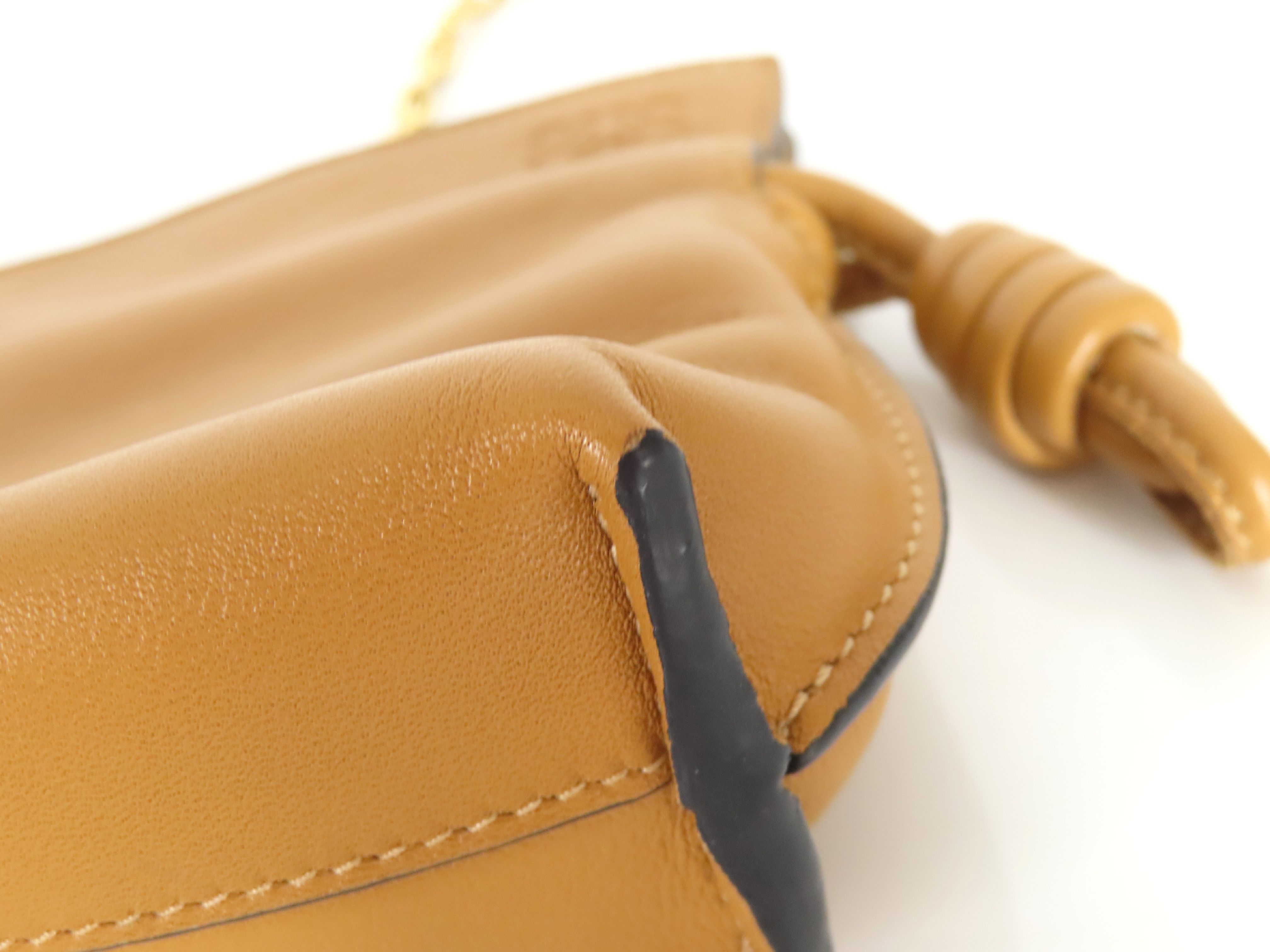 Flamenco Clutch Nano Leather Chain Shoulder Bag Brown Shoulder Bag — view 6