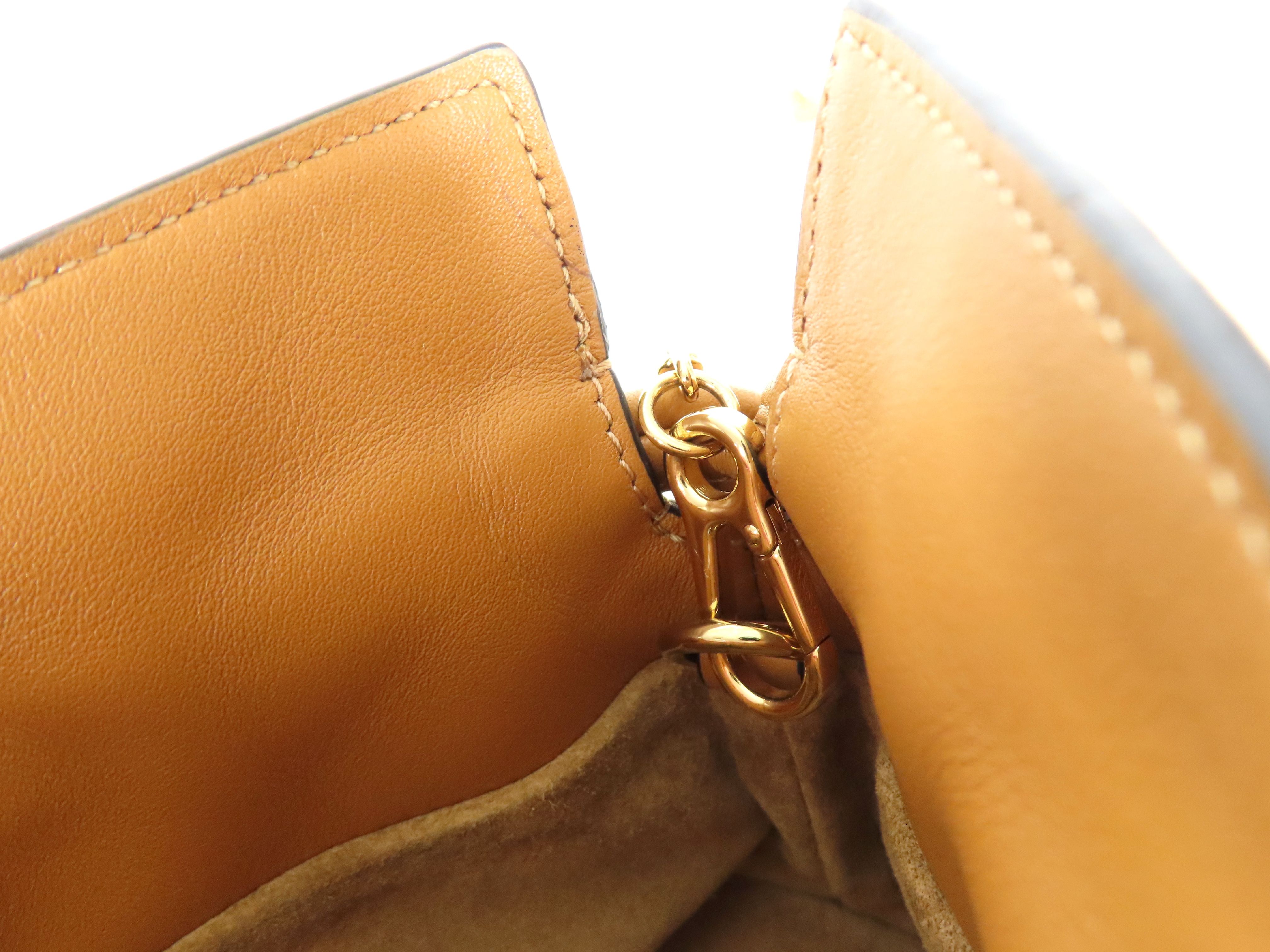 Flamenco Clutch Nano Leather Chain Shoulder Bag Brown Shoulder Bag — view 8