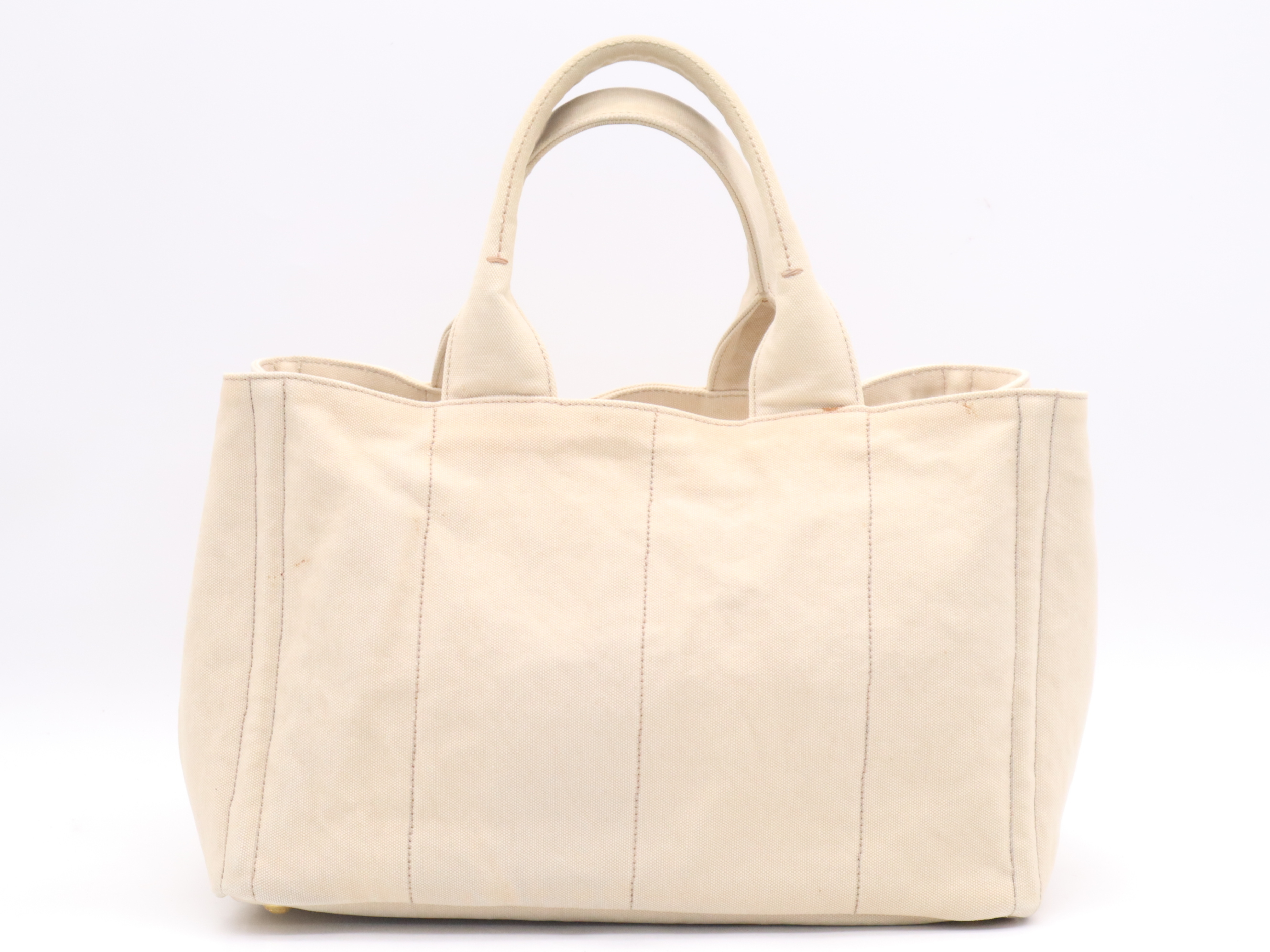 Canvas Canapa Handbag, Beige, with Guarantee Card — view 2