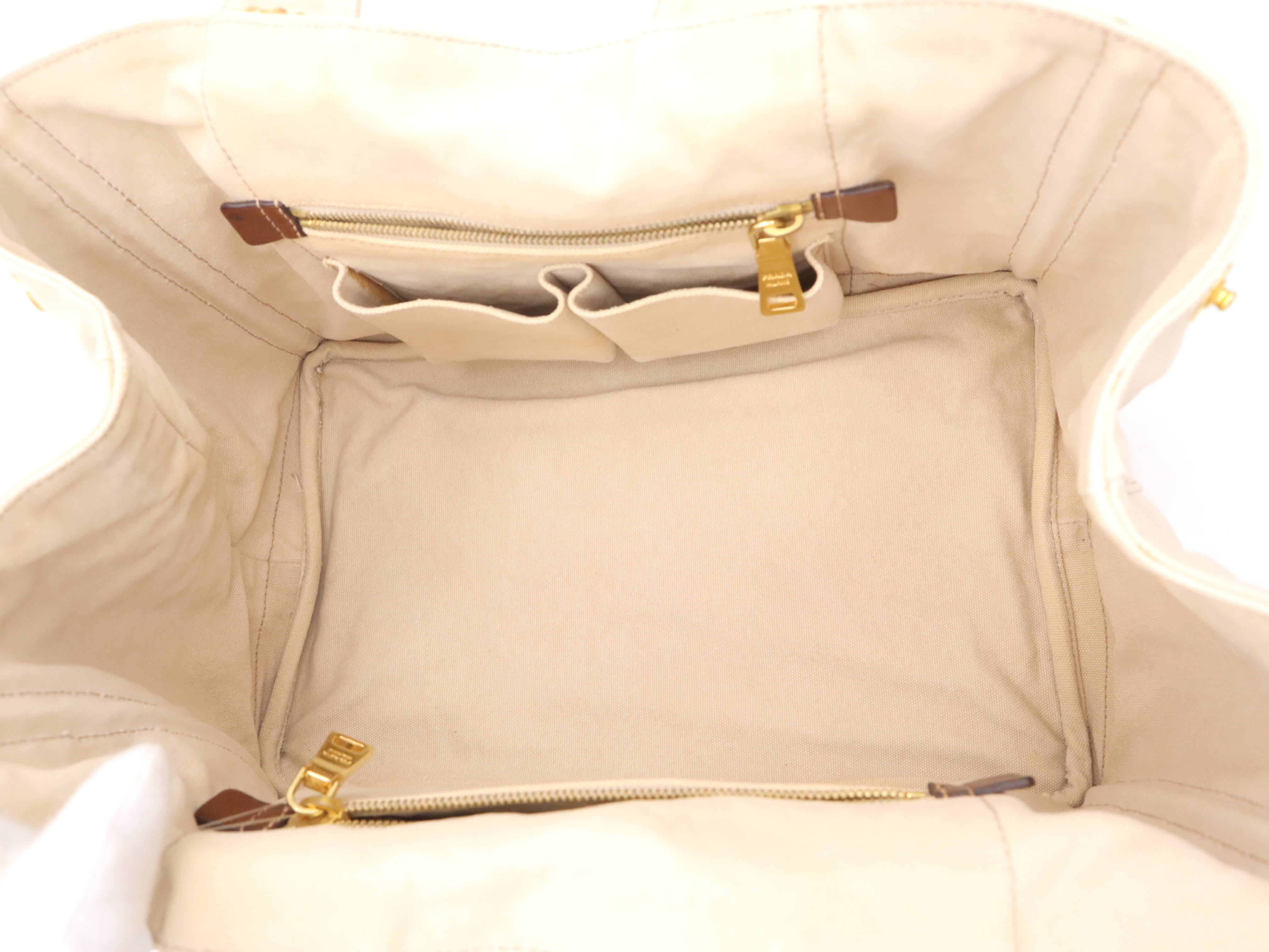 Canvas Canapa Handbag, Beige, with Guarantee Card — view 12