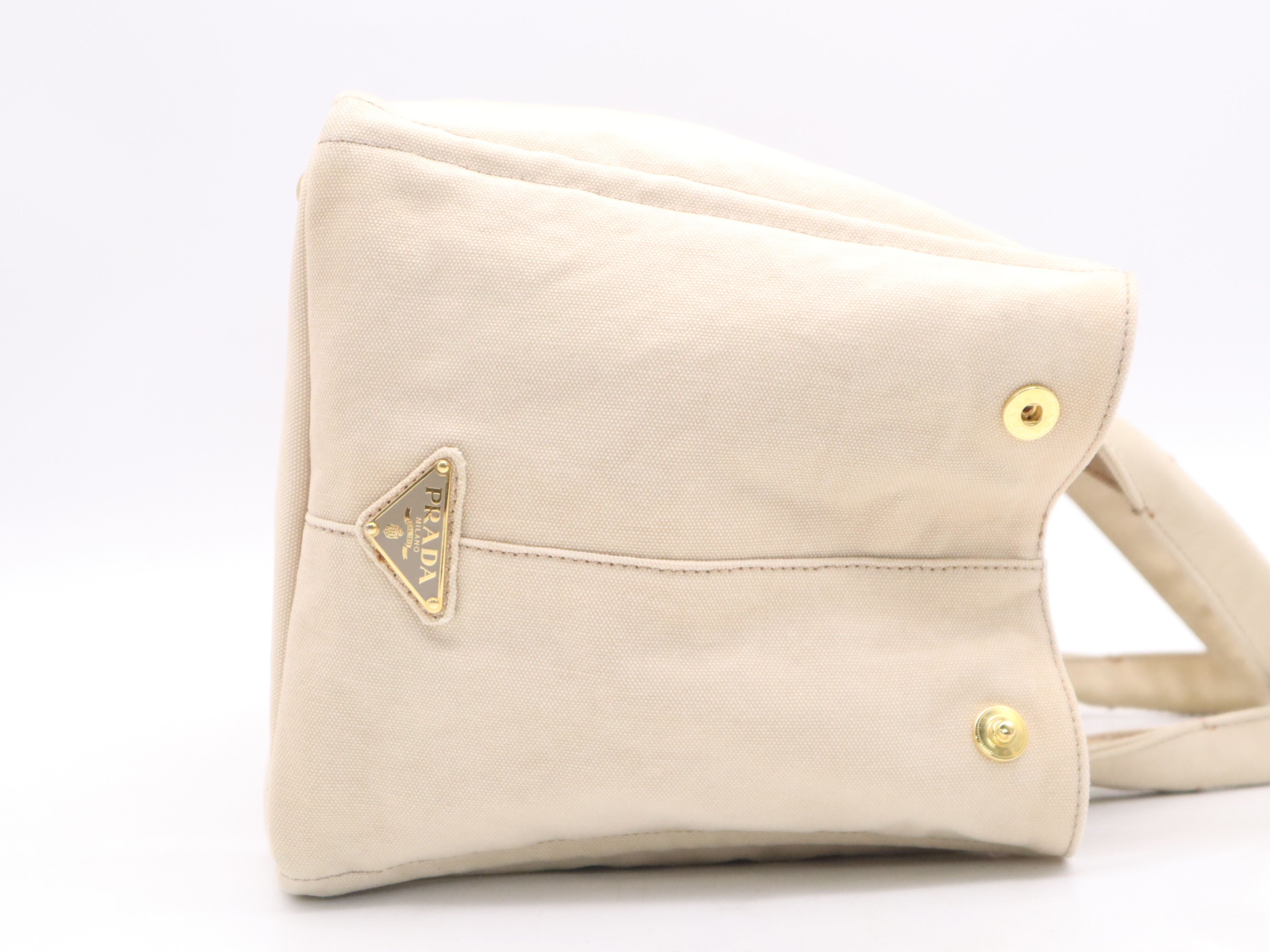 Canvas Canapa Handbag, Beige, with Guarantee Card — view 5