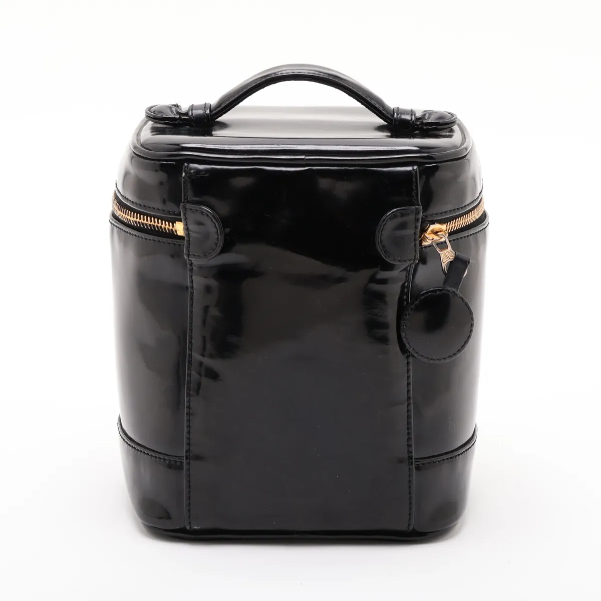 Coco Mark Patent Leather Vanity Bag, Black with Gold Hardware, 4764772, Series 4 — view 2