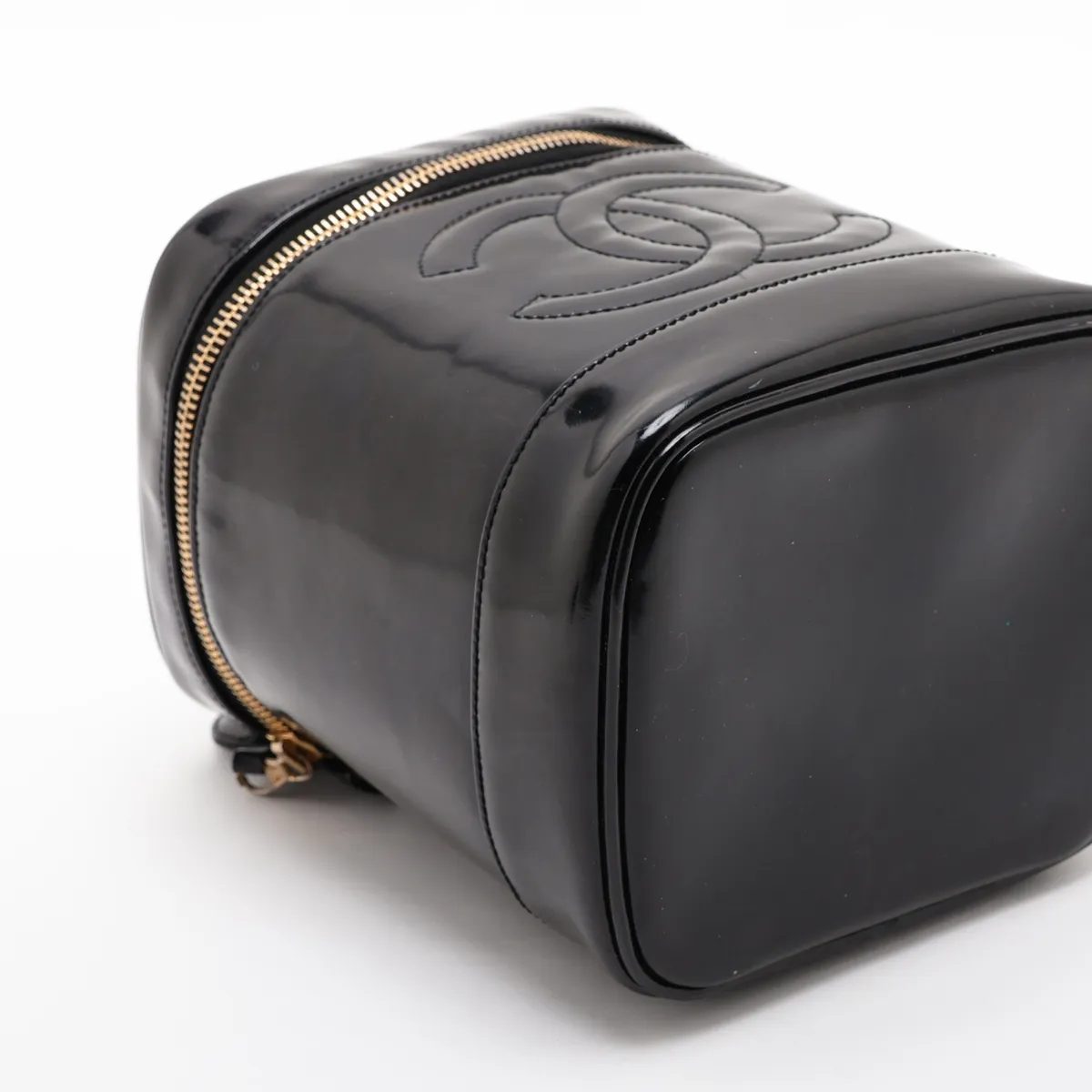 Coco Mark Patent Leather Vanity Bag, Black with Gold Hardware, 4764772, Series 4 — view 4