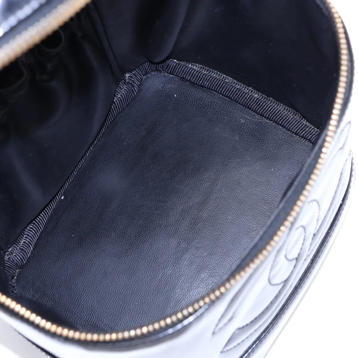 Coco Mark Patent Leather Vanity Bag, Black with Gold Hardware, 4764772, Series 4 — view 7