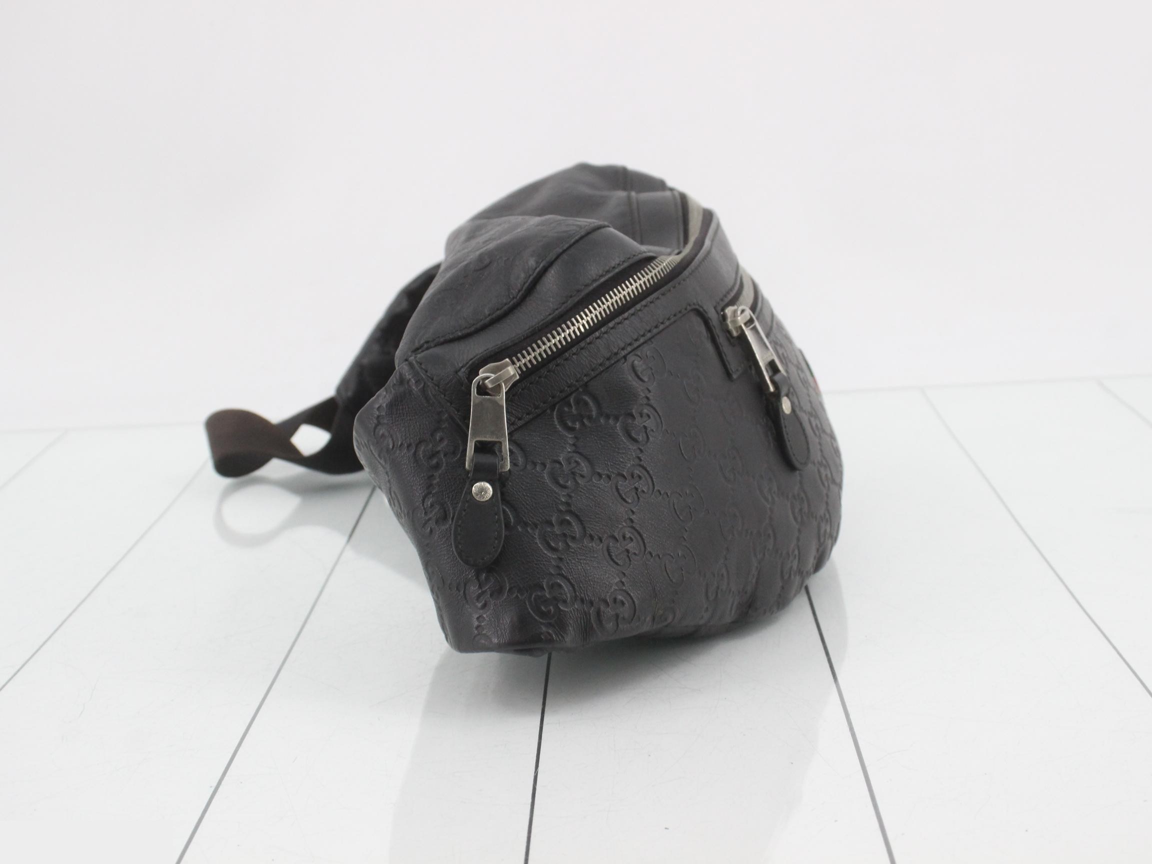 Guccissima Sherry Line Waist Bag/Body Bag, Leather, Black — view 4