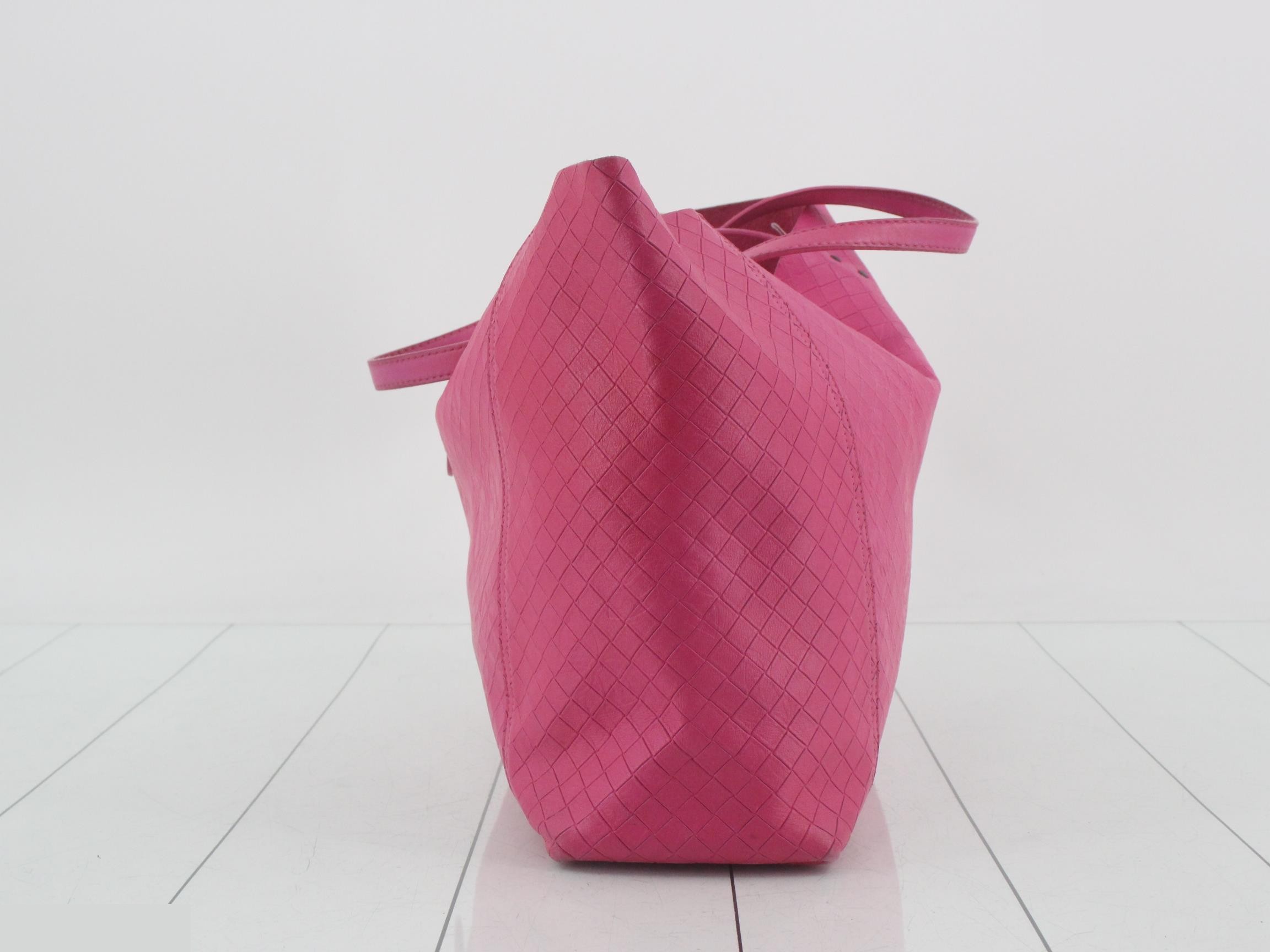 Intreccio Mirage Butterfly Leather Tote Bag, Pink — view 3