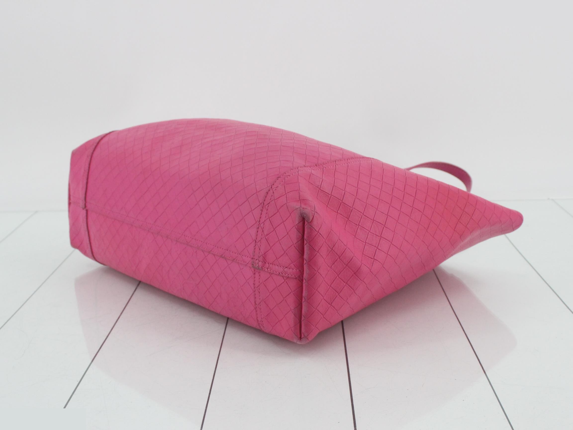 Intreccio Mirage Butterfly Leather Tote Bag, Pink — view 6