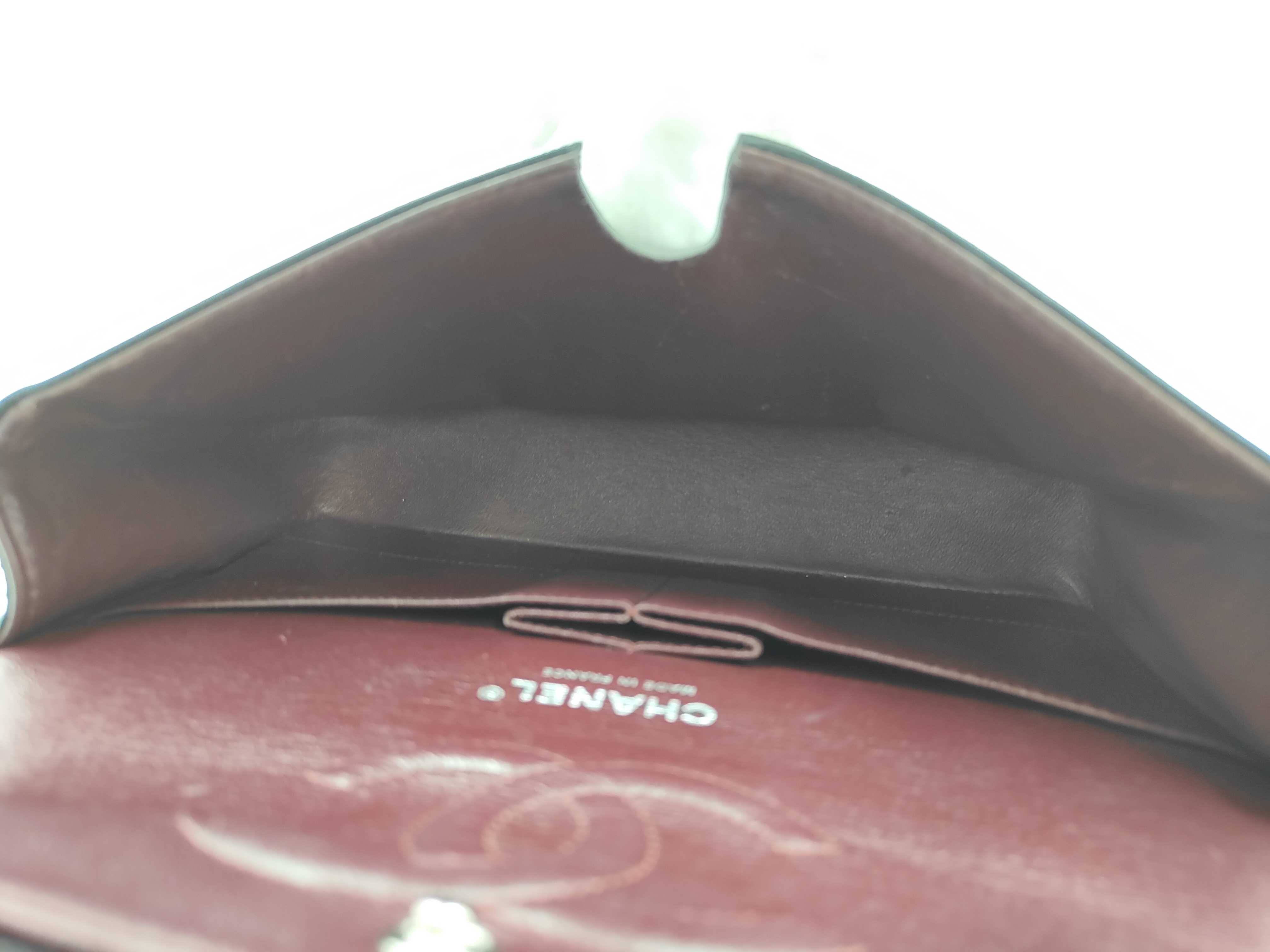 Caviar Skin Black Double Flap Shoulder Bag with Silver Hardware — view 12