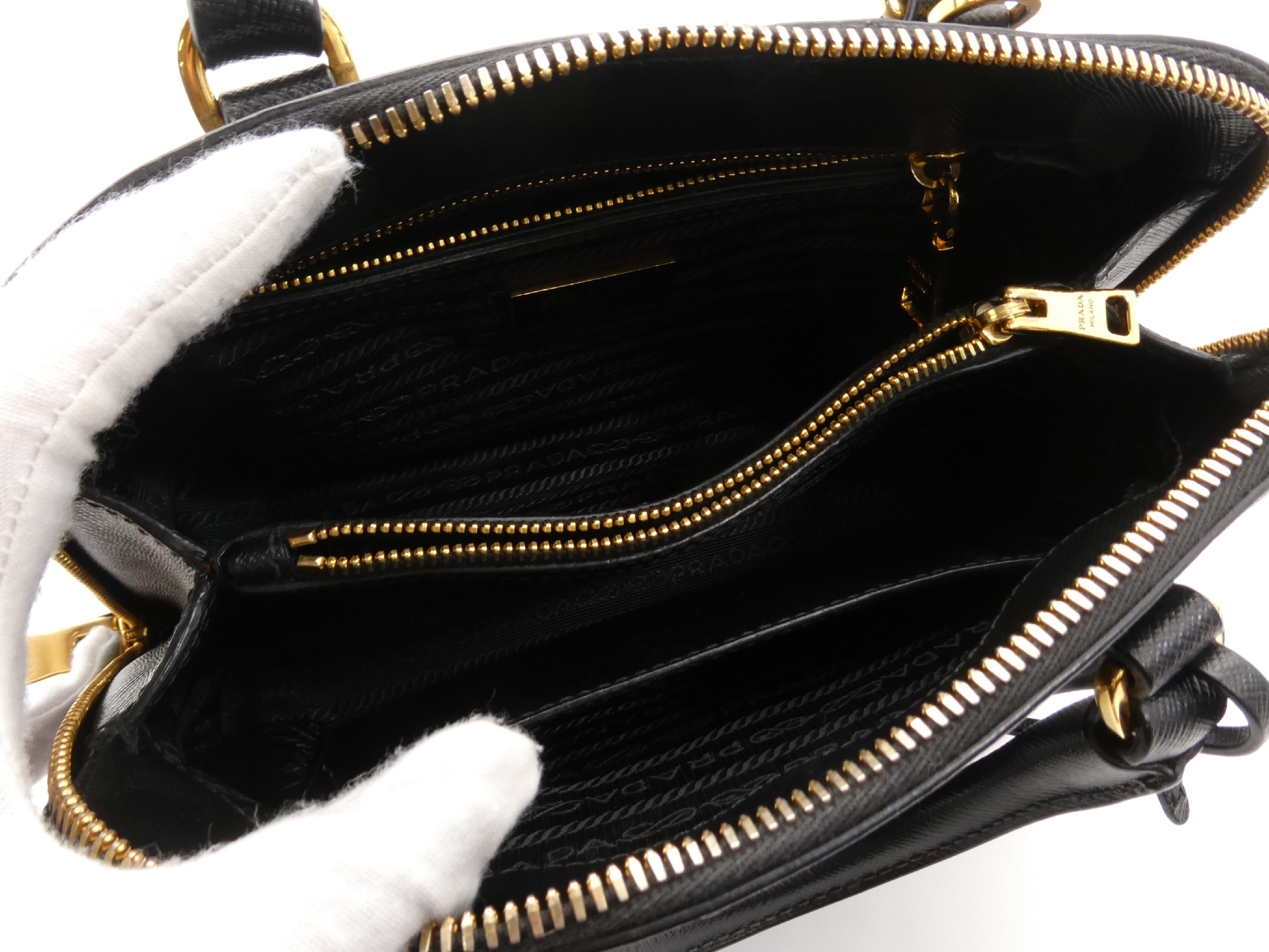Logo Plate Saffiano Leather 2-Way Handbag — view 7