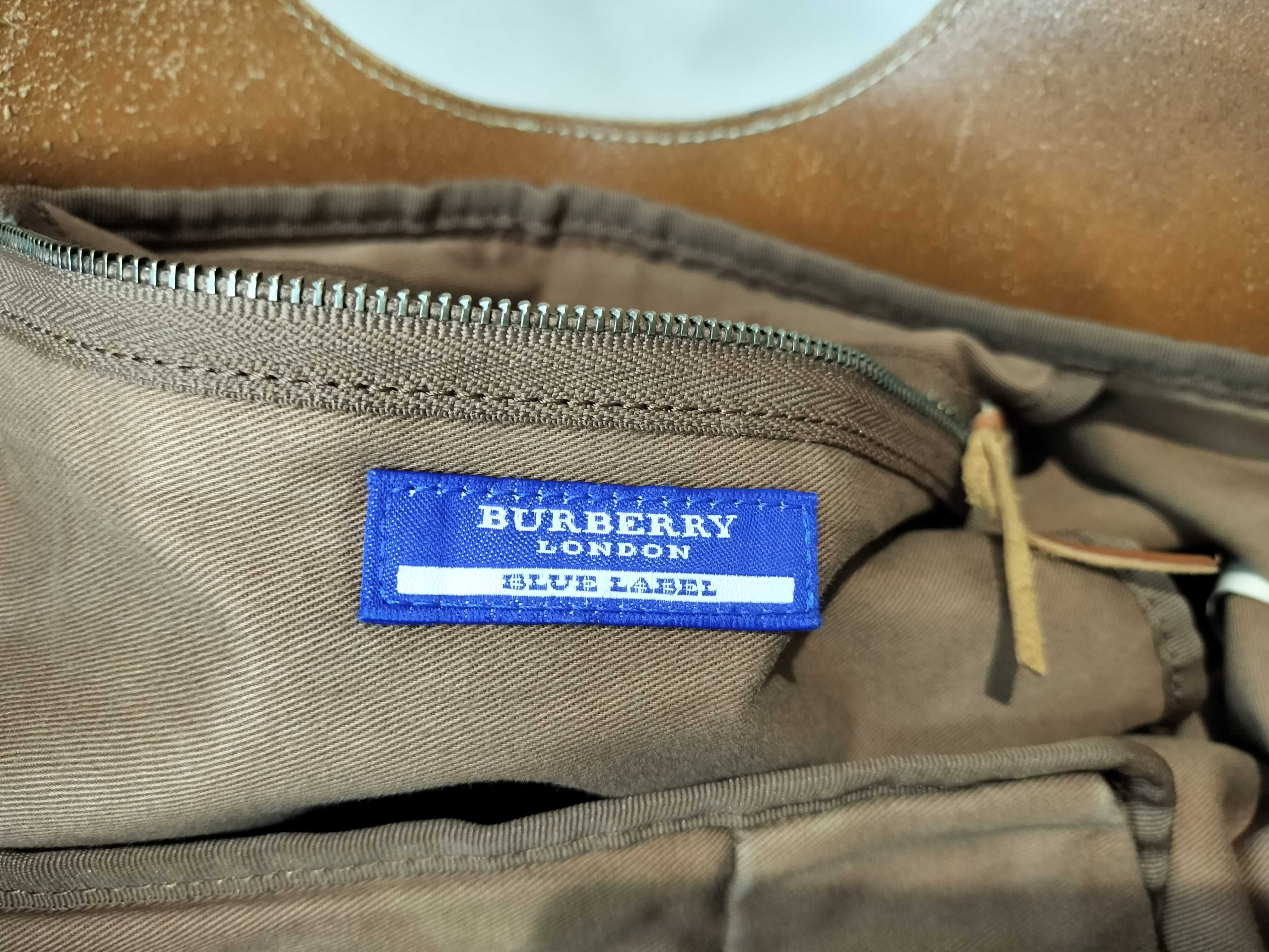 Blue Label Nova Check Tote Canvas x Leather Handbag — view 12