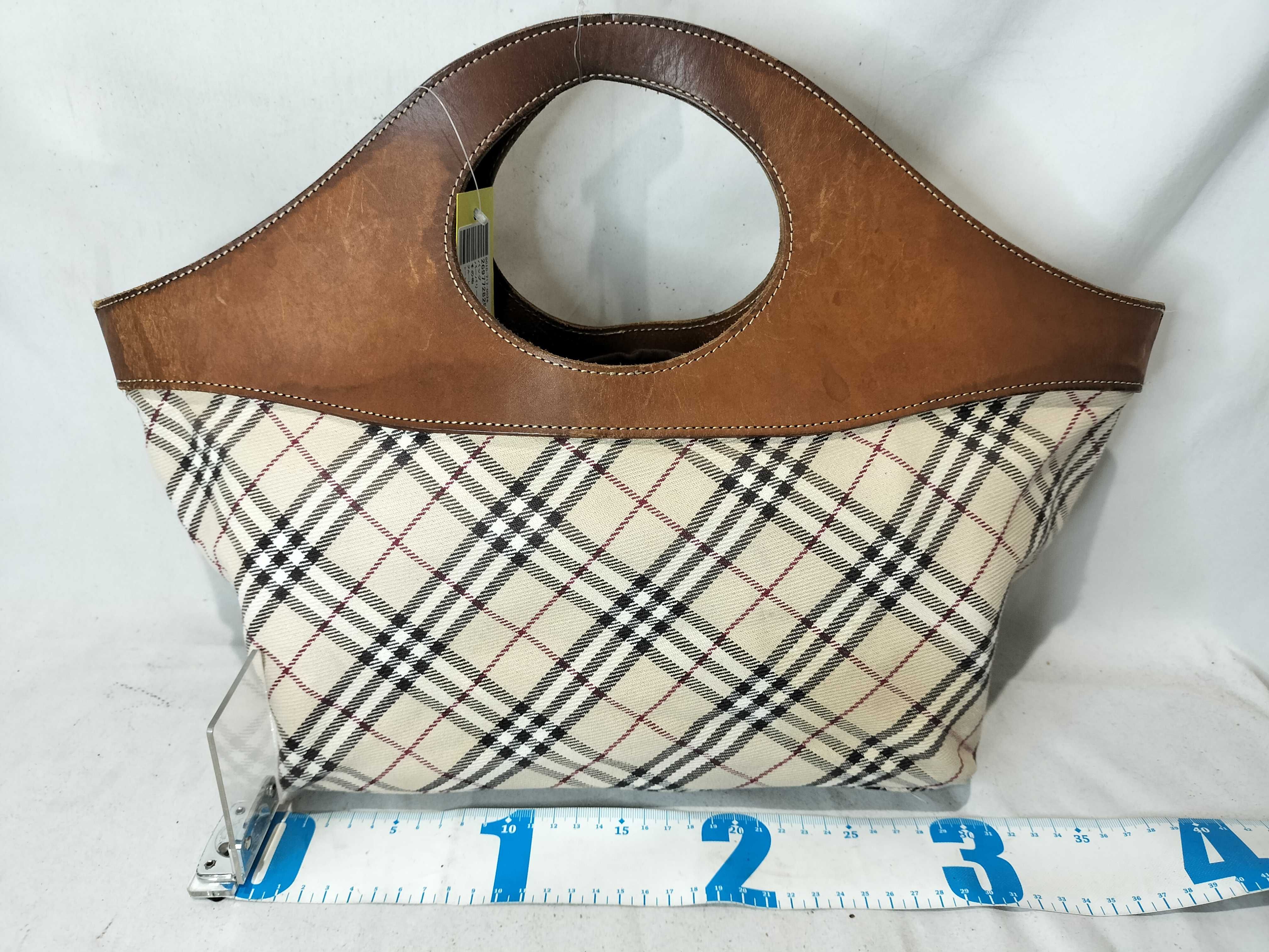 Blue Label Nova Check Tote Canvas x Leather Handbag — view 3